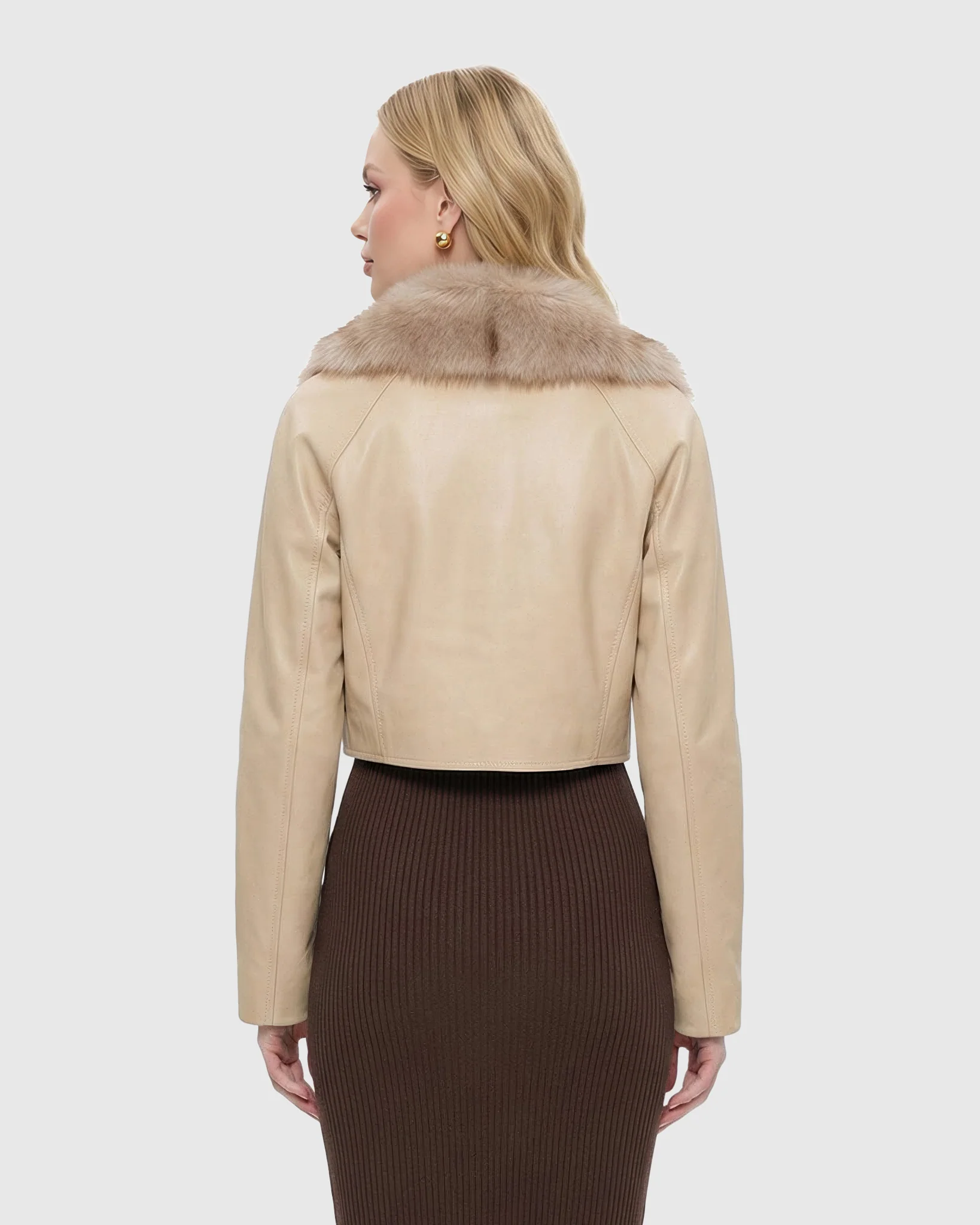 SELECT NAPPA LEATHER JACKET WITH DETACHABLE TOSCANA LAMB COLLAR - Image 17