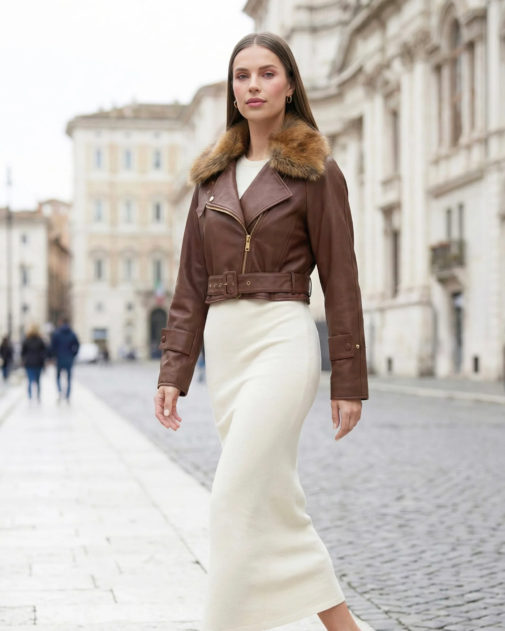 SELECT NAPPA LEATHER JACKET WITH DETACHABLE TOSCANA LAMB COLLAR - Image 19
