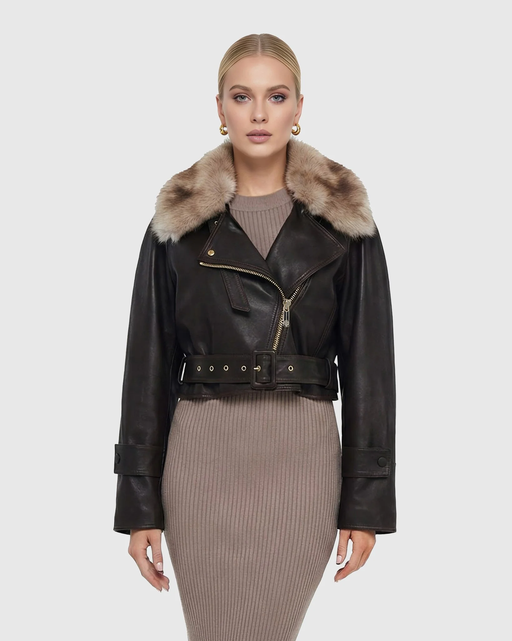 SELECT NAPPA LEATHER JACKET WITH DETACHABLE TOSCANA LAMB COLLAR - Image 5