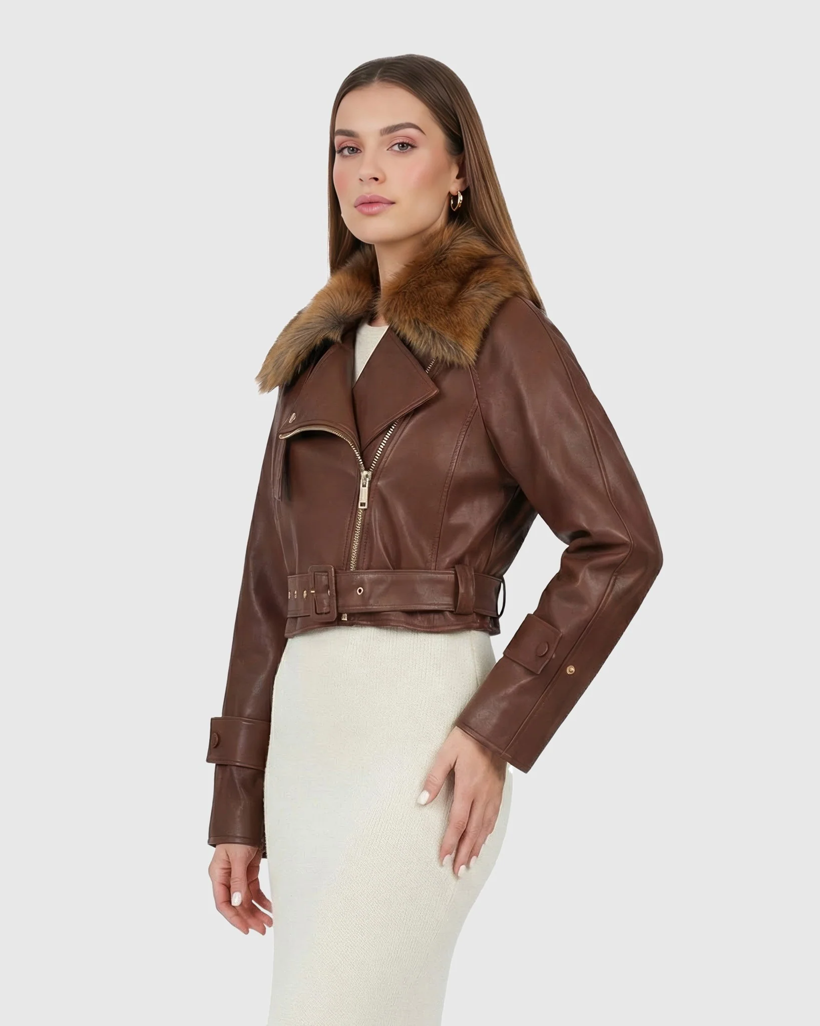 SELECT NAPPA LEATHER JACKET WITH DETACHABLE TOSCANA LAMB COLLAR - Image 7
