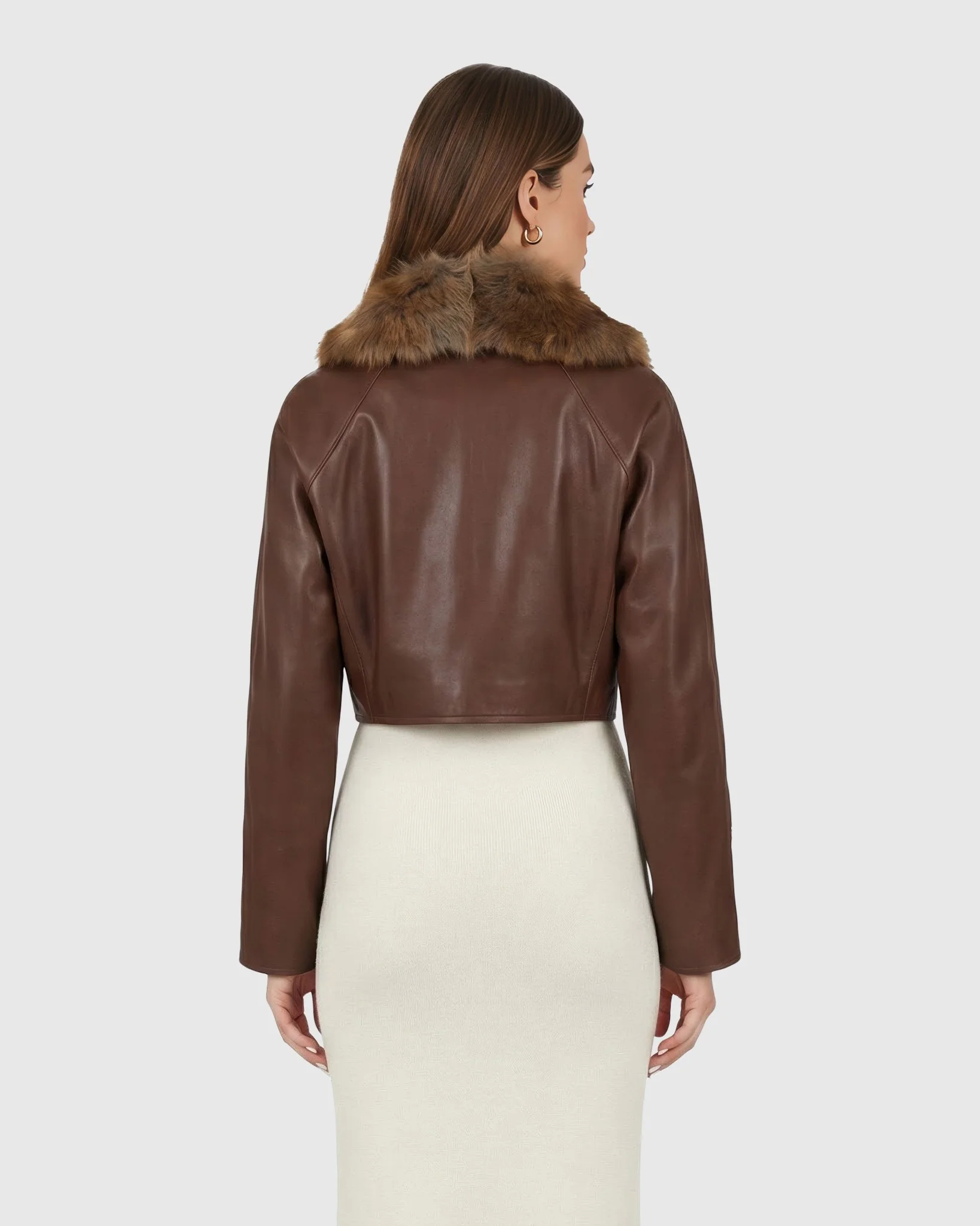 SELECT NAPPA LEATHER JACKET WITH DETACHABLE TOSCANA LAMB COLLAR - Image 9