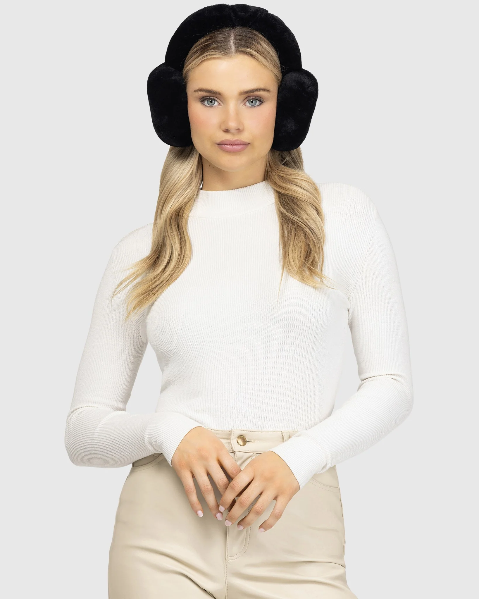 SELECT SHEARLING LAMB EARMUFFS WITH SHEARLING LAMB COVERED BAND - Image 15