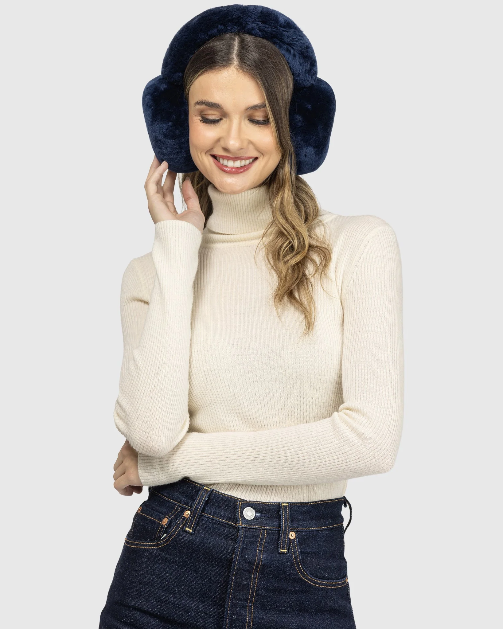 SELECT SHEARLING LAMB EARMUFFS WITH SHEARLING LAMB COVERED BAND - Image 18