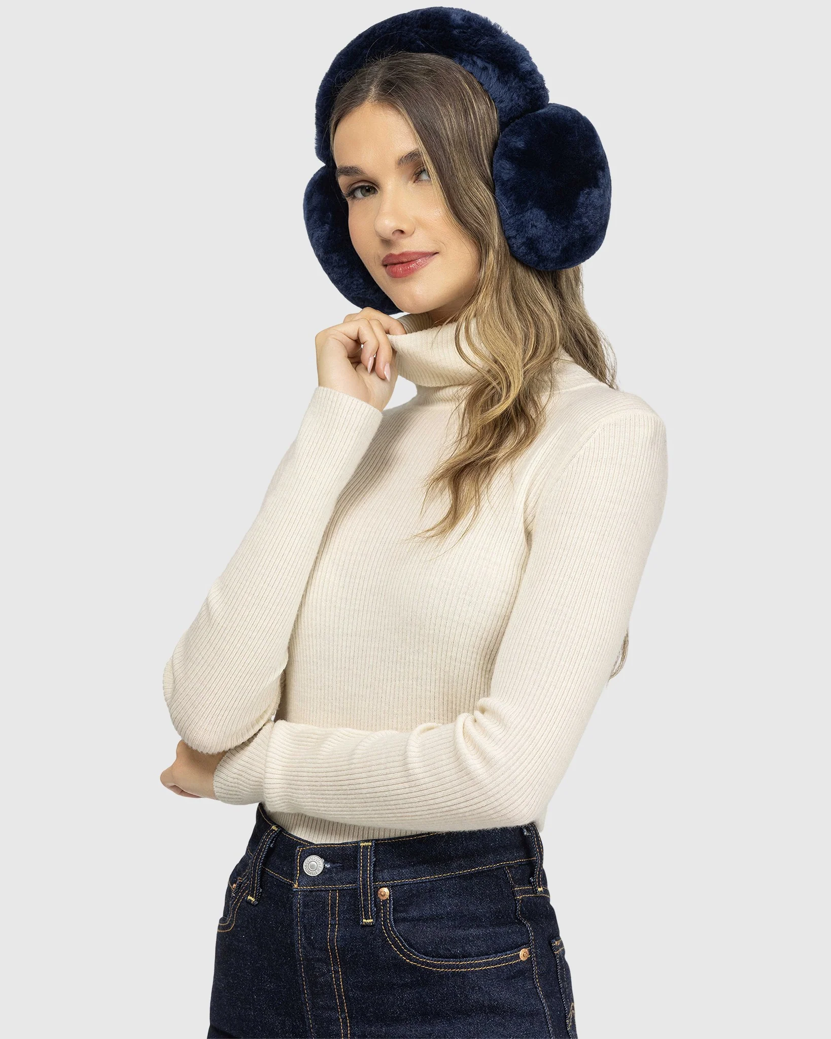 SELECT SHEARLING LAMB EARMUFFS WITH SHEARLING LAMB COVERED BAND - Image 20
