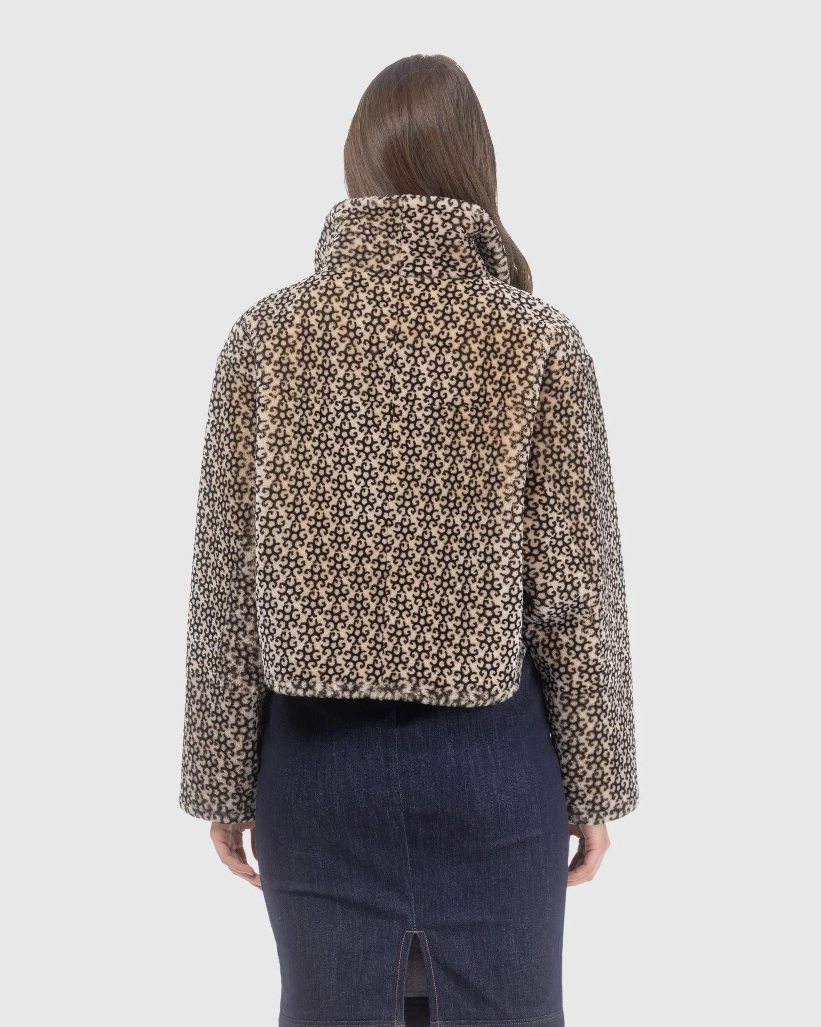 Select Shearling Lamb Insignia Zip Jacket - Image 5
