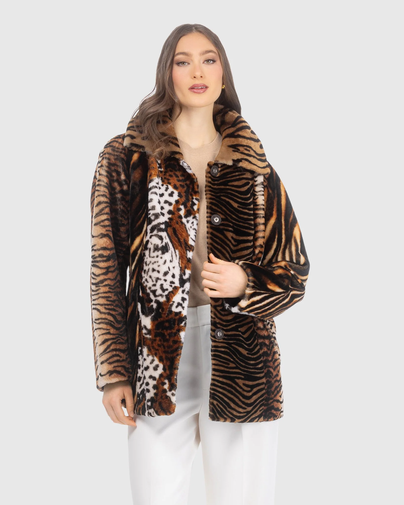 Select Shearling Lamb Jacket, Belt - Image 3