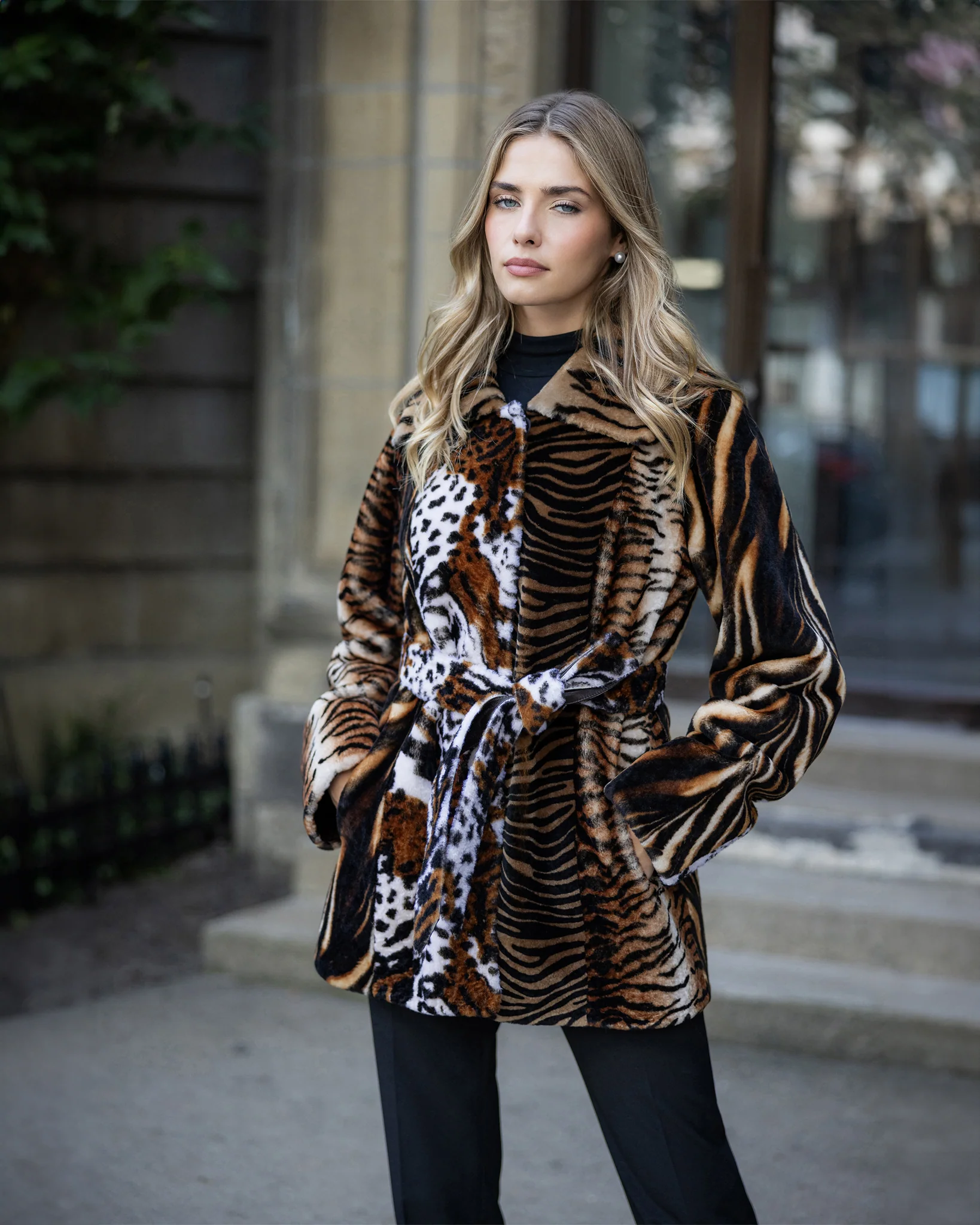 Select Shearling Lamb Jacket, Belt - Image 8