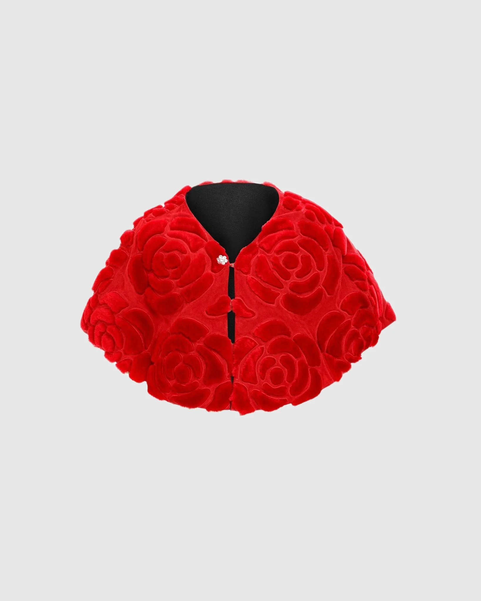 Select Shearling Lamb And Suede Floral Embroidered Stole Reversible To Loro Piana Cashmere And Wool - Image 9