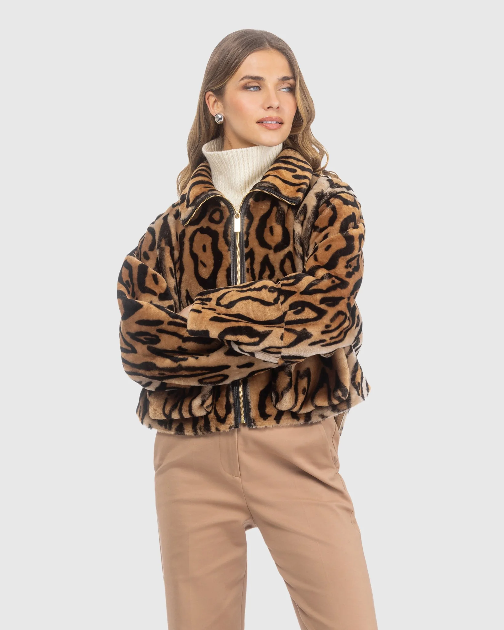Select Shearling Lamb Zip Jacket