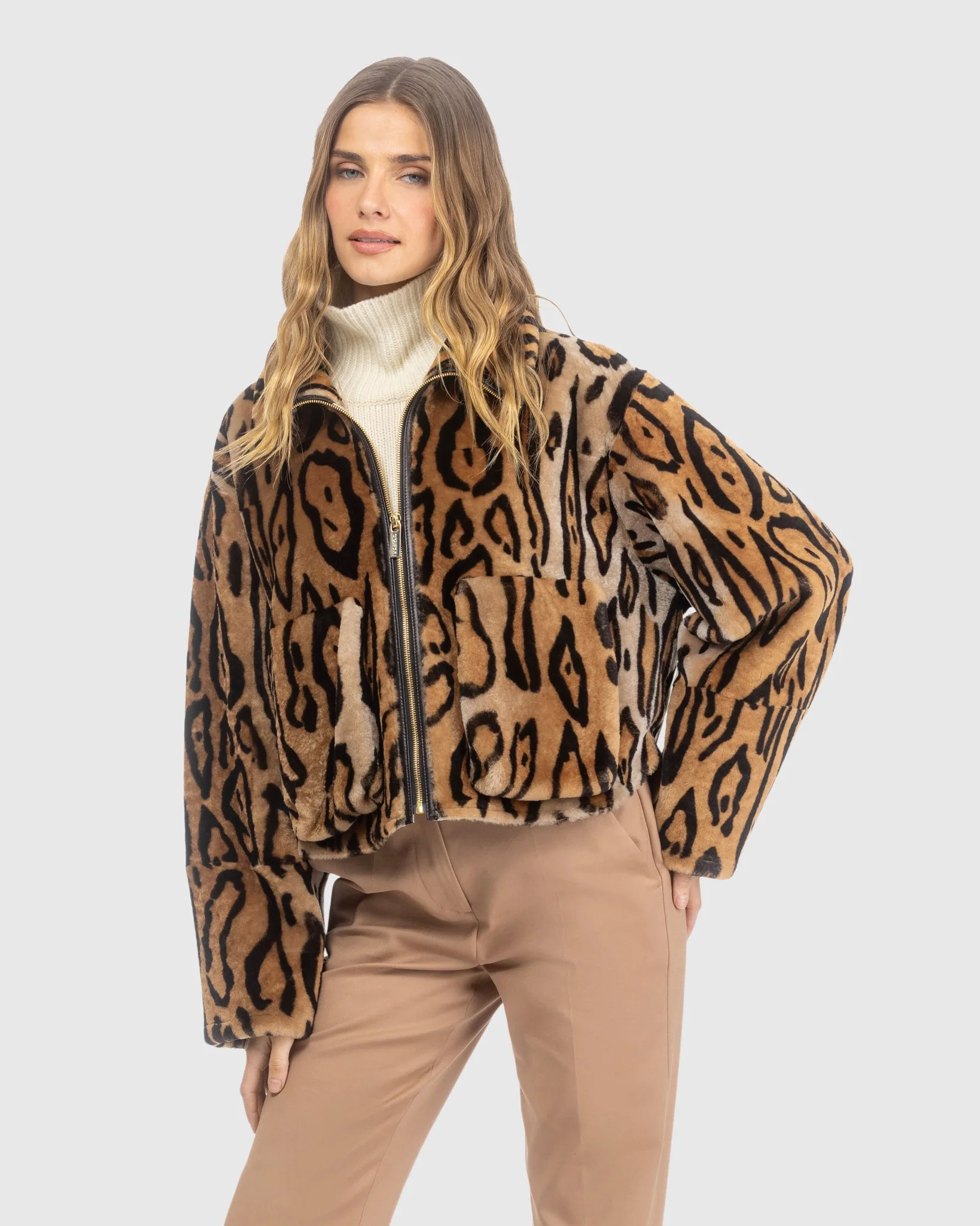 Select Shearling Lamb Zip Jacket - Image 4