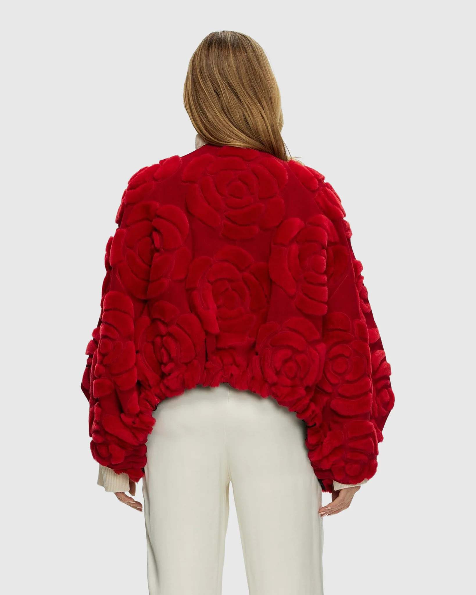 Select Shearling And Suede Lamb Floral Embroidered Jacket Reversible To Loro Piana Cashmere And Wool - Image 10