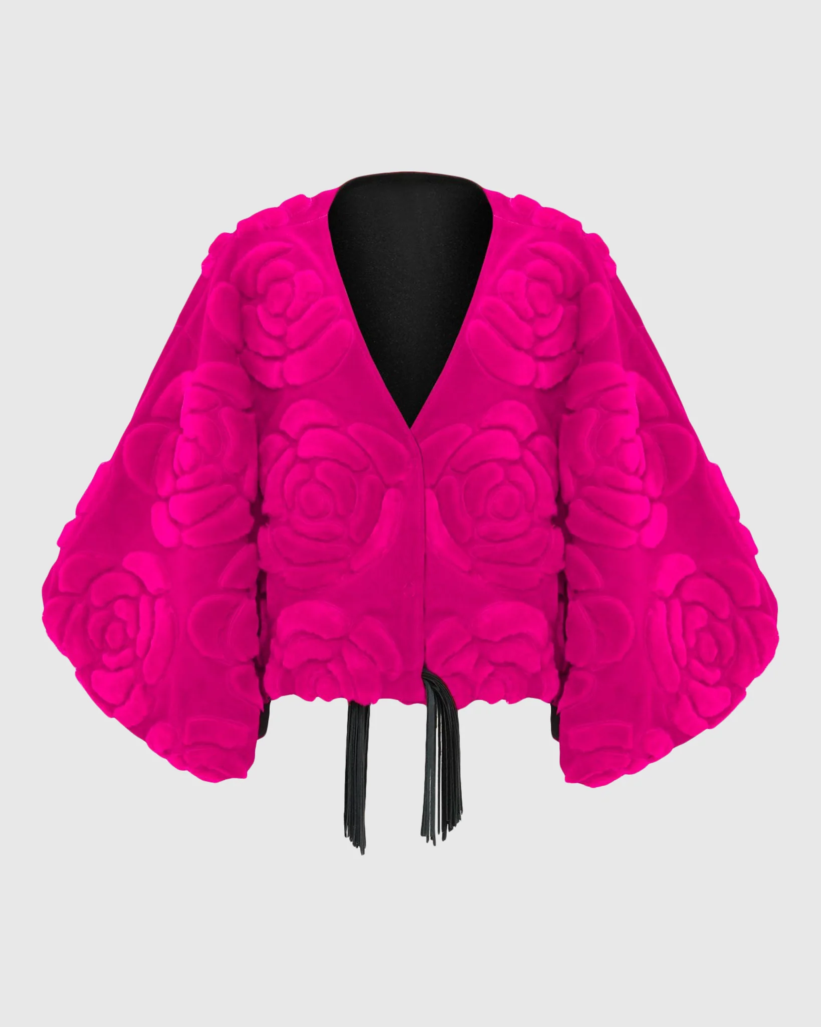 Select Shearling And Suede Lamb Floral Embroidered Jacket Reversible To Loro Piana Cashmere And Wool - Image 16