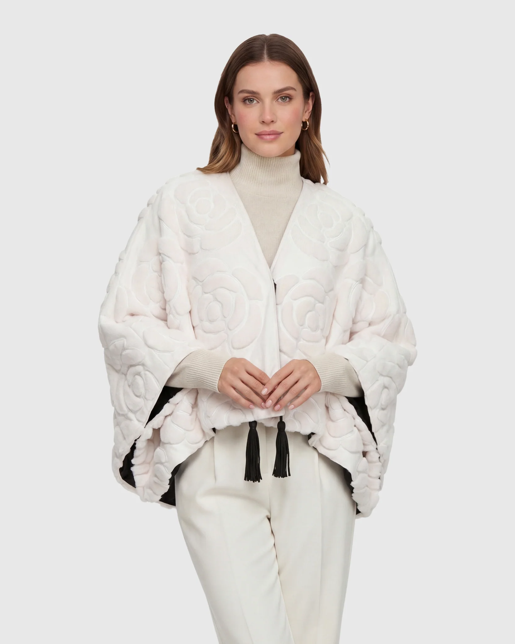 Select Shearling And Suede Lamb Floral Embroidered Jacket Reversible To Loro Piana Cashmere And Wool - Image 17