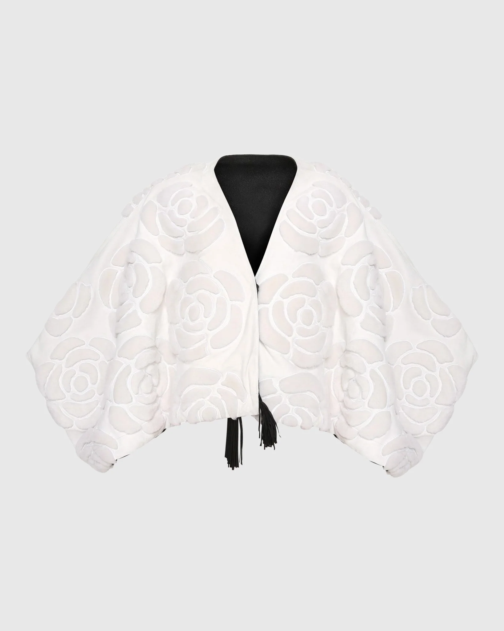 Select Shearling And Suede Lamb Floral Embroidered Jacket Reversible To Loro Piana Cashmere And Wool - Image 21