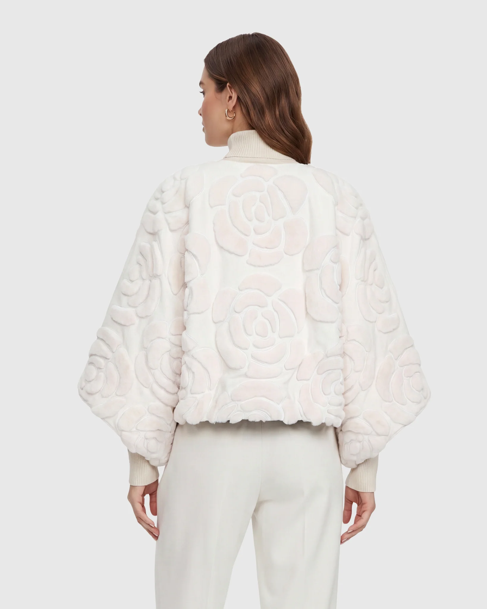 Select Shearling And Suede Lamb Floral Embroidered Jacket Reversible To Loro Piana Cashmere And Wool - Image 24