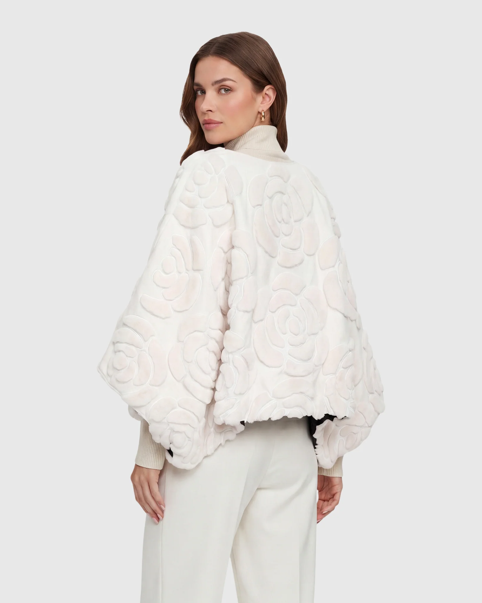 Select Shearling And Suede Lamb Floral Embroidered Jacket Reversible To Loro Piana Cashmere And Wool - Image 25