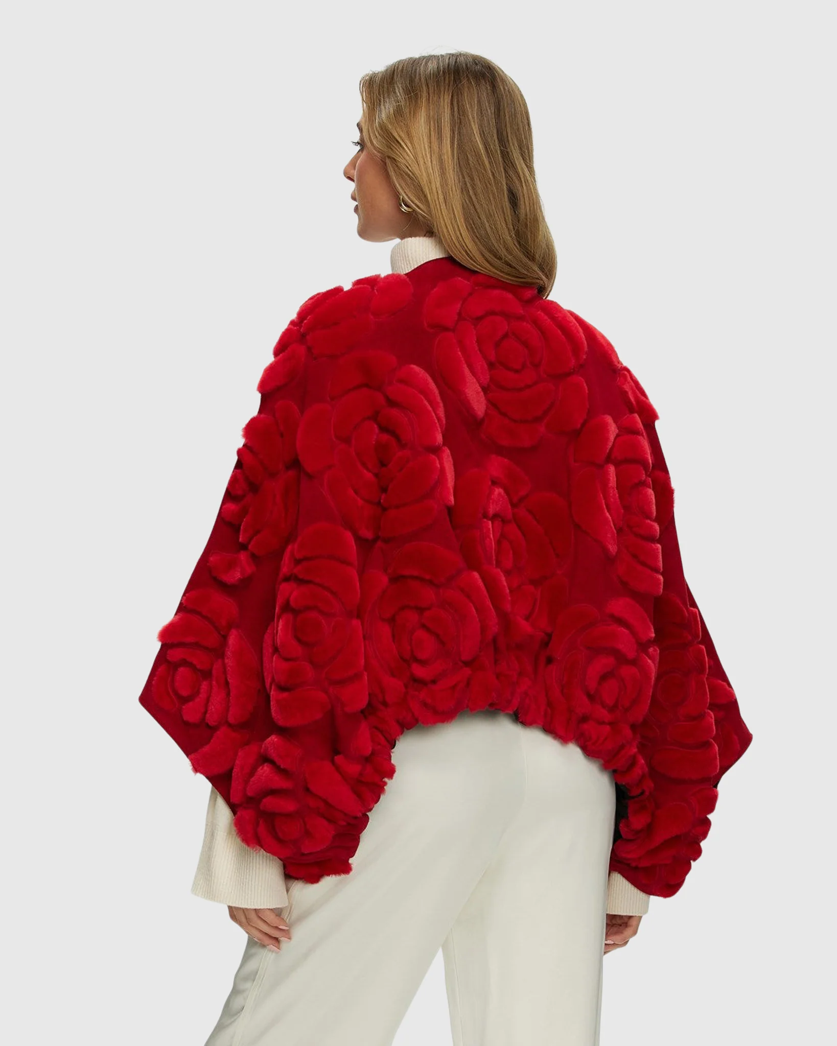 Select Shearling And Suede Lamb Floral Embroidered Jacket Reversible To Loro Piana Cashmere And Wool - Image 9