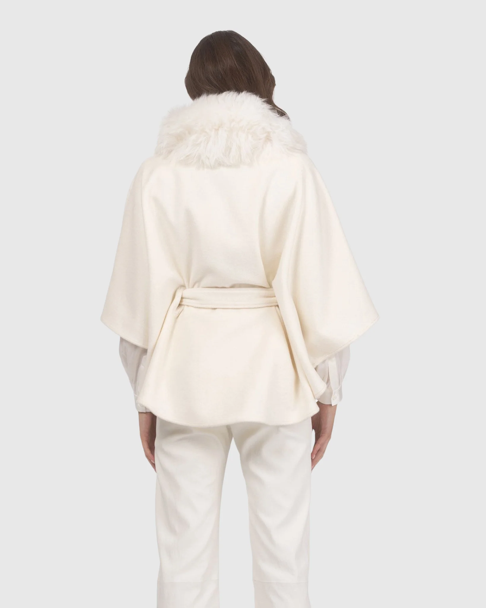 Select Wool Belted Cape With Select Lamb Collar - Image 12