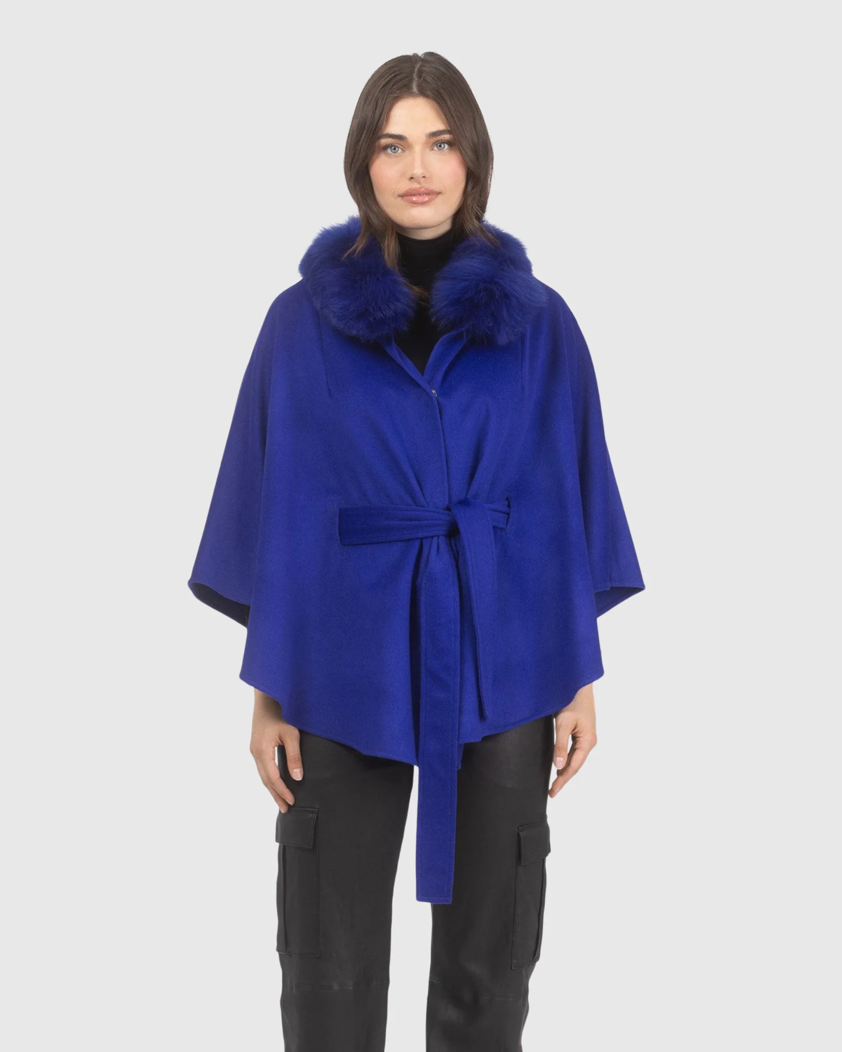 Select Wool Belted Cape With Select Lamb Collar - Image 13