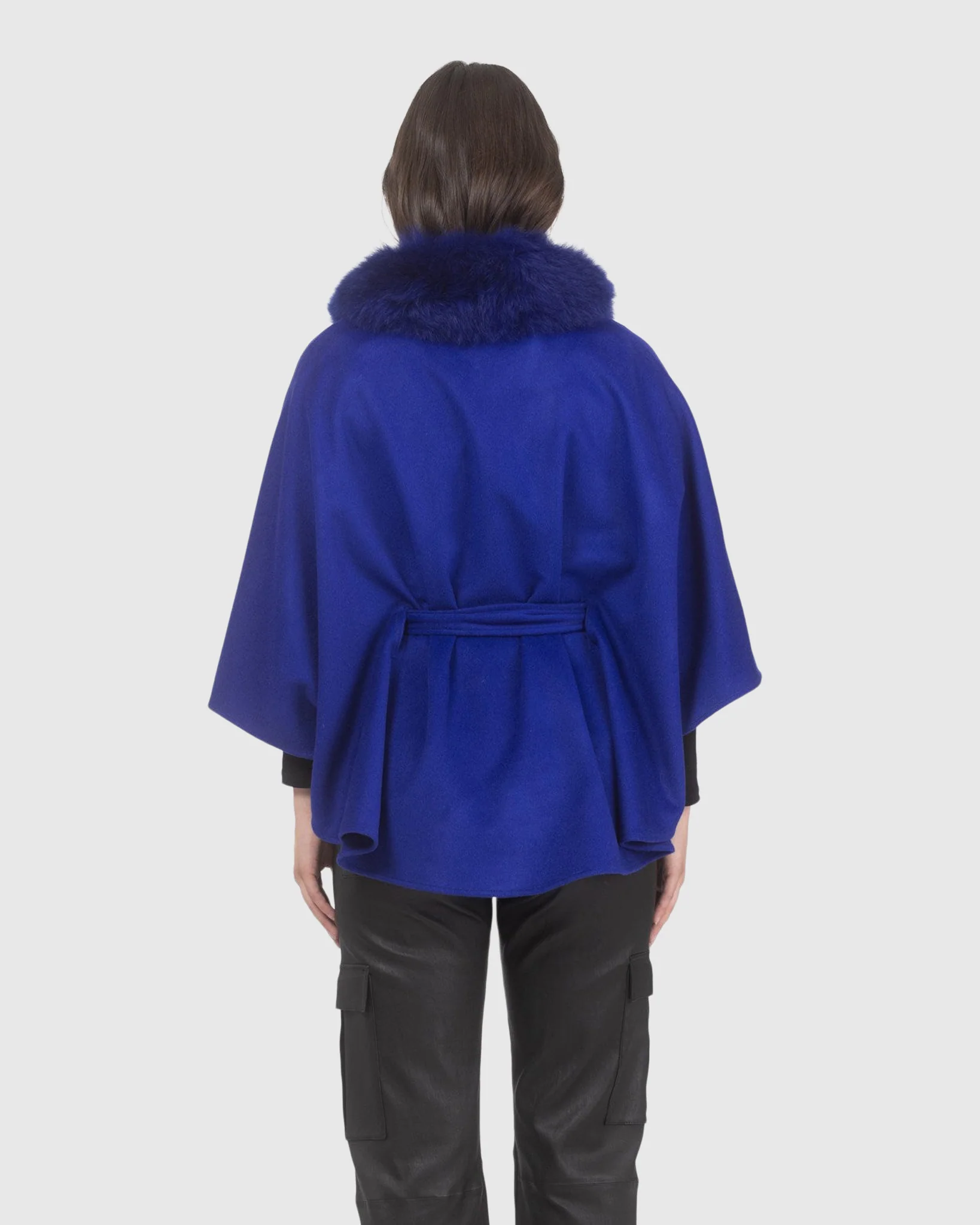 Select Wool Belted Cape With Select Lamb Collar - Image 14