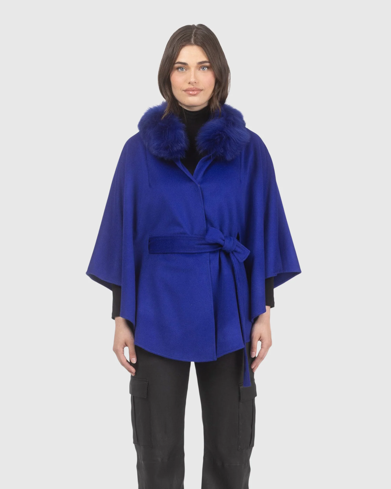 Select Wool Belted Cape With Select Lamb Collar - Image 15