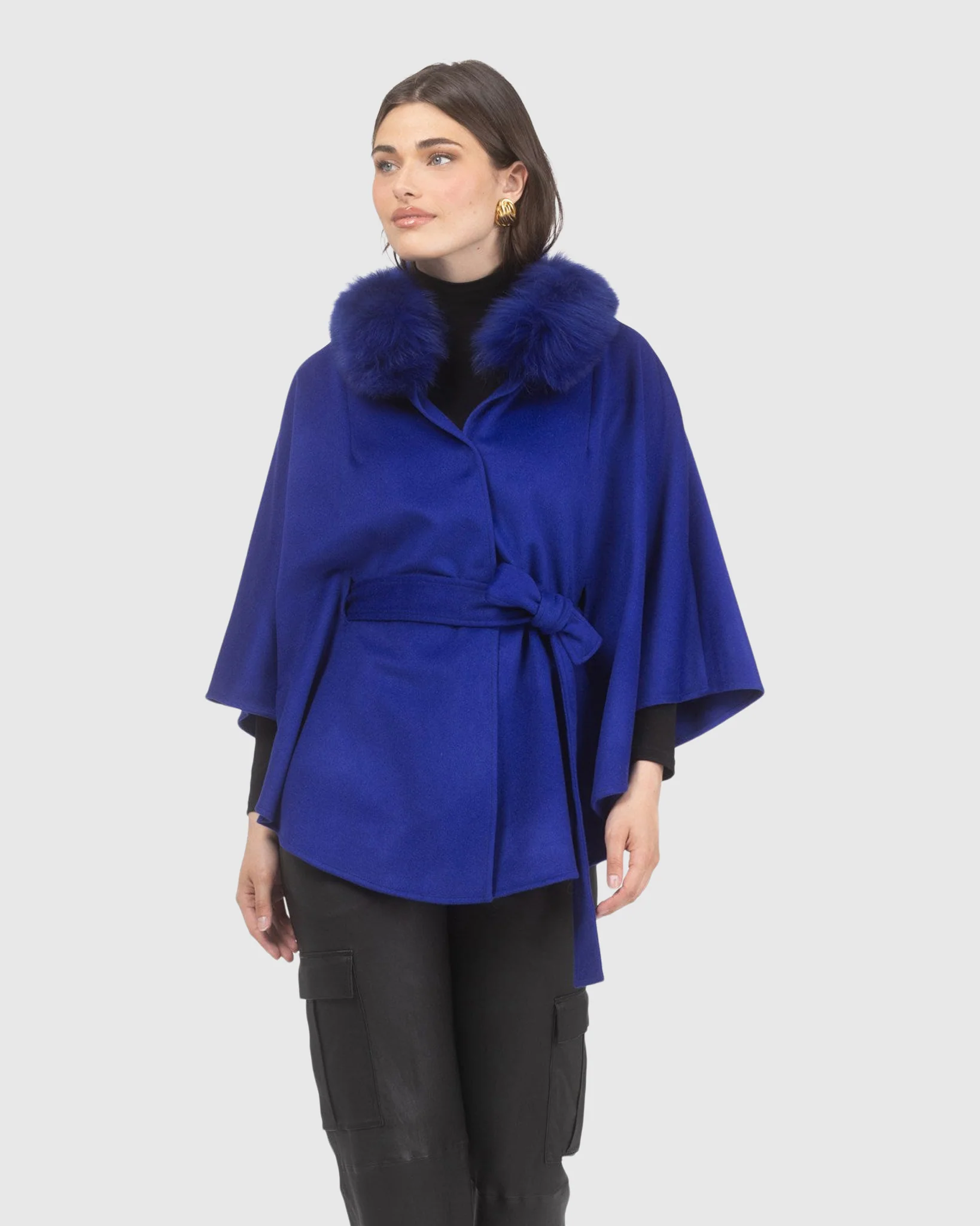 Select Wool Belted Cape With Select Lamb Collar - Image 17