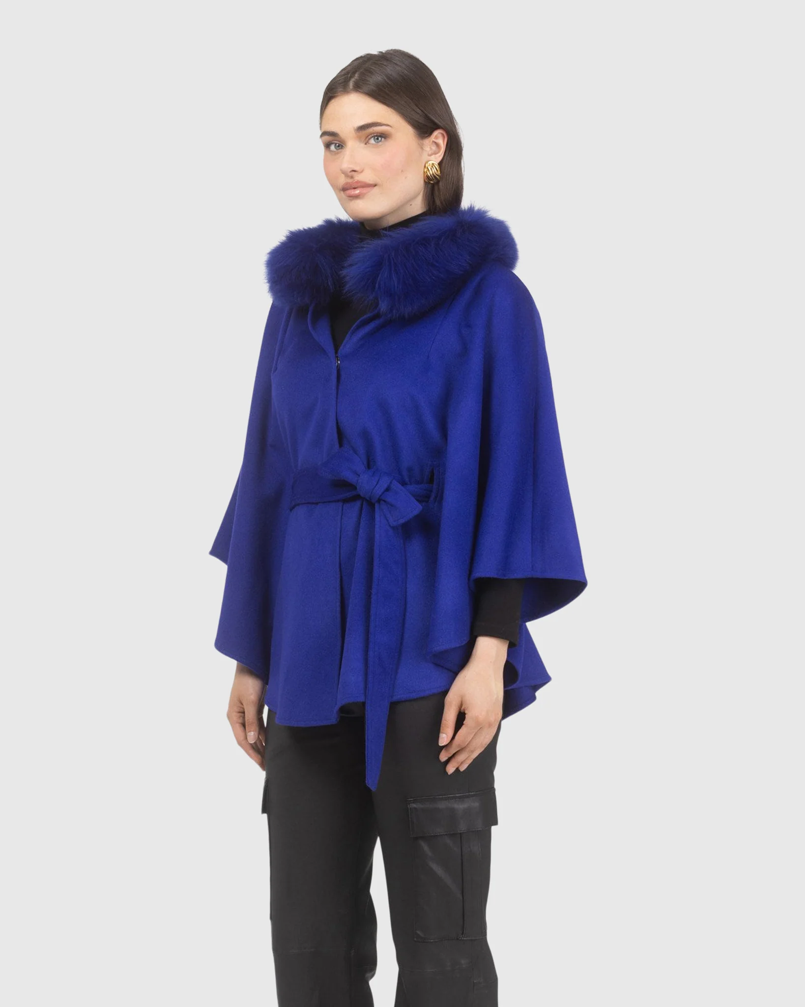 Select Wool Belted Cape With Select Lamb Collar - Image 18
