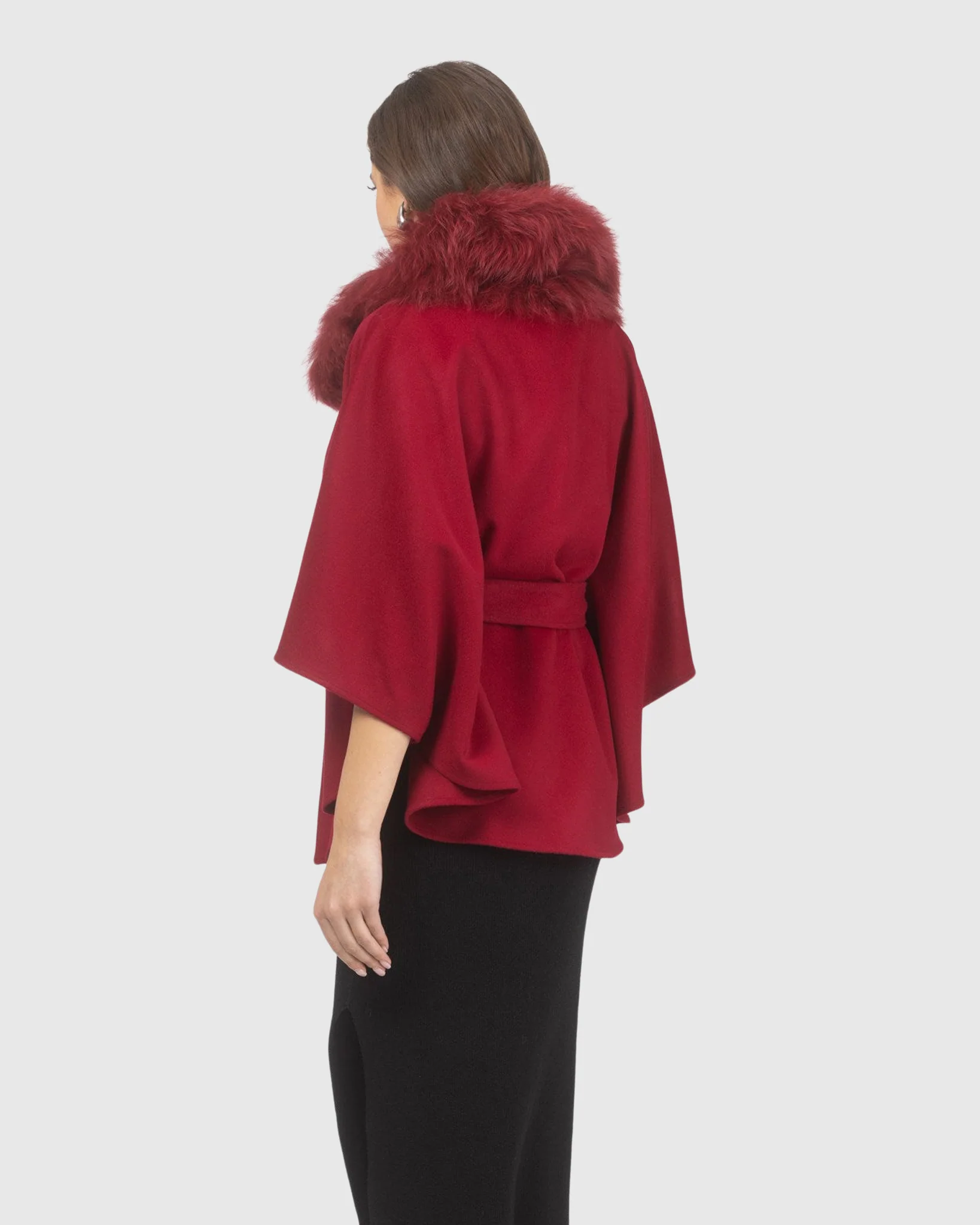 Select Wool Belted Cape With Select Lamb Collar - Image 23