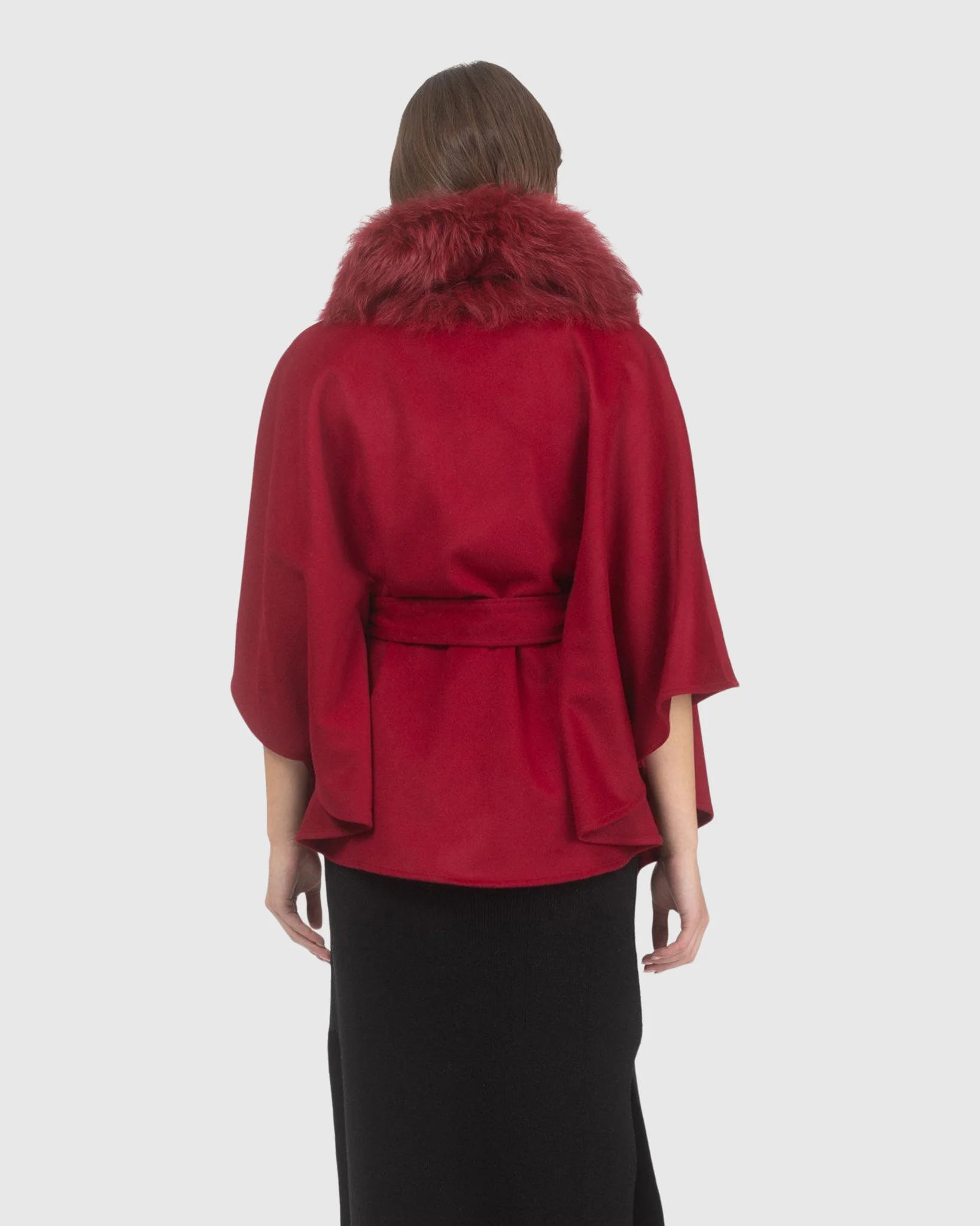 Select Wool Belted Cape With Select Lamb Collar - Image 24