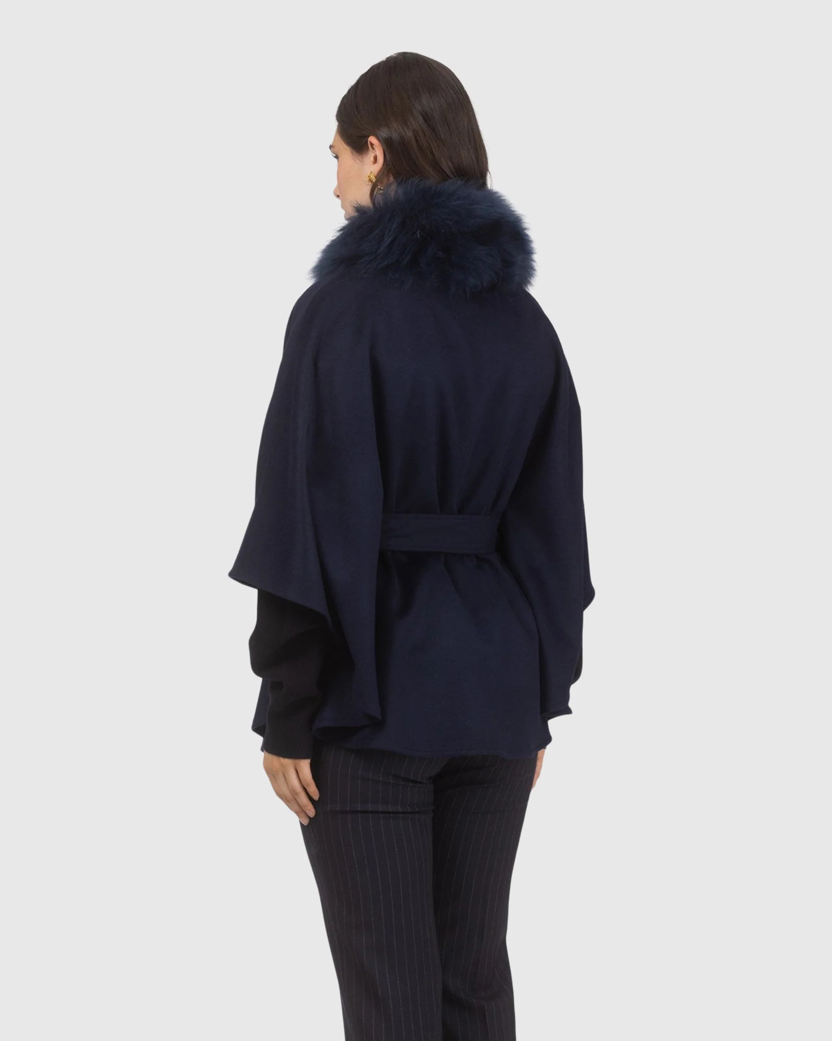 Select Wool Belted Cape With Select Lamb Collar - Image 30