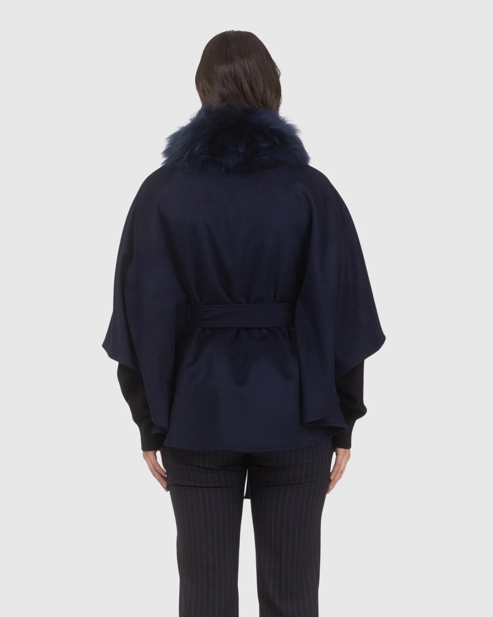 Select Wool Belted Cape With Select Lamb Collar - Image 31