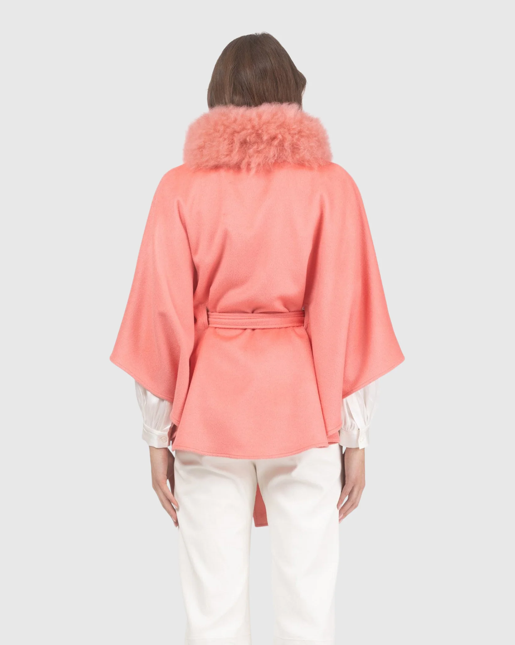 Select Wool Belted Cape With Select Lamb Collar - Image 36