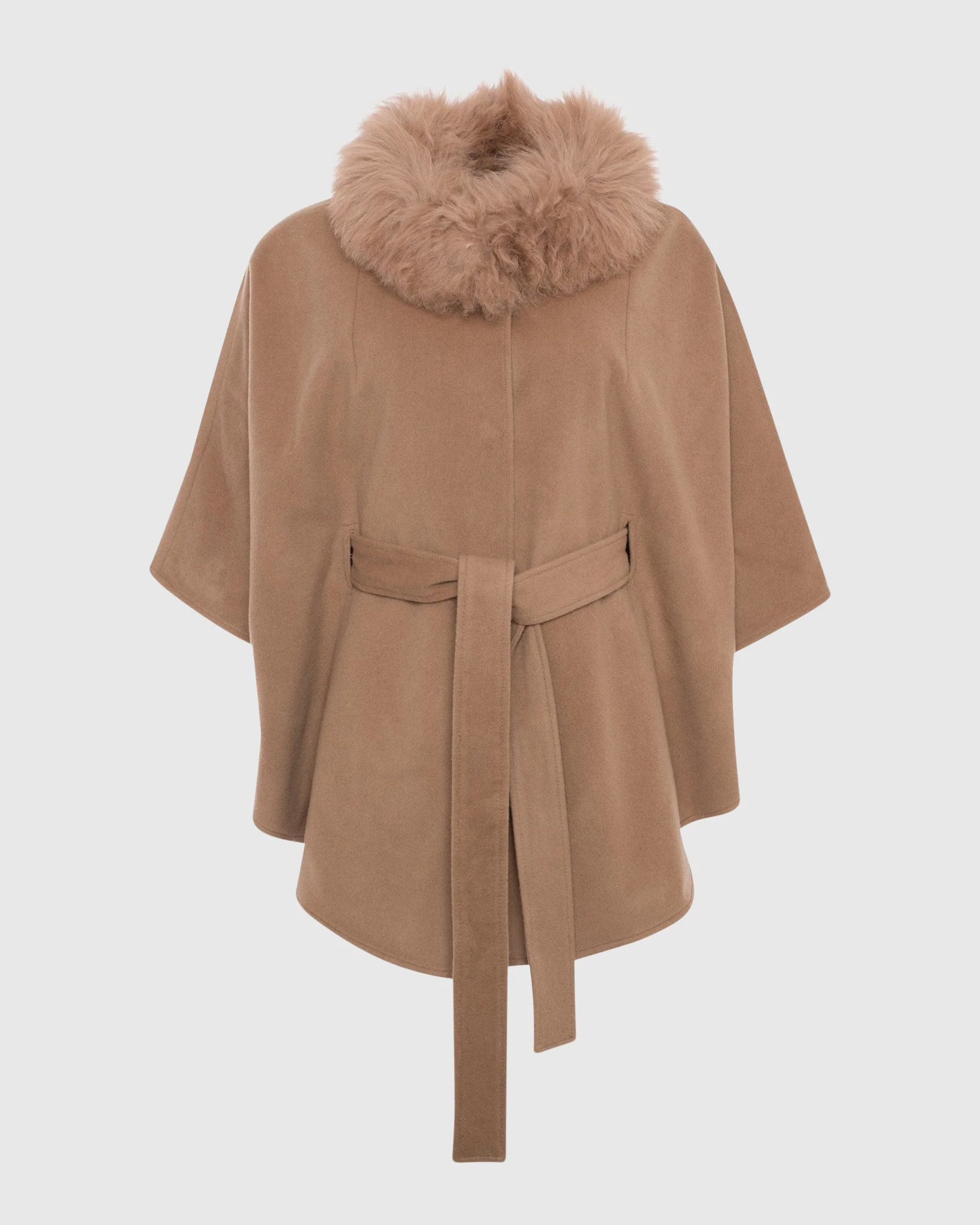 Select Wool Belted Cape With Select Lamb Collar - Image 55