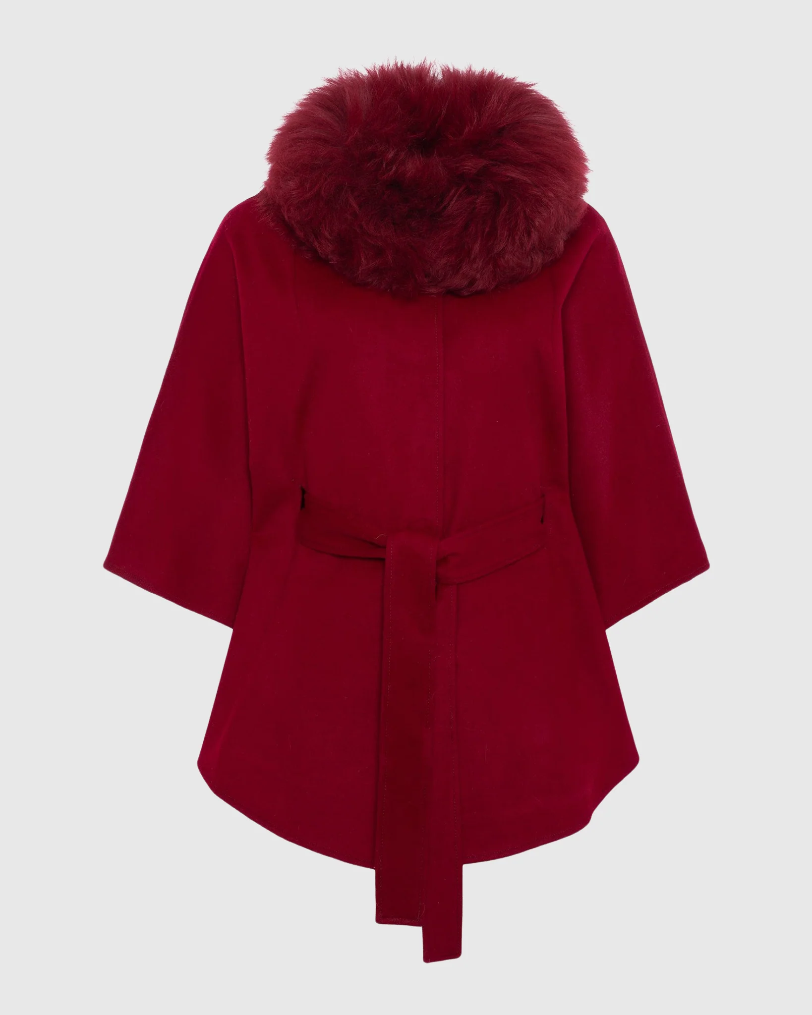 Select Wool Belted Cape With Select Lamb Collar - Image 57