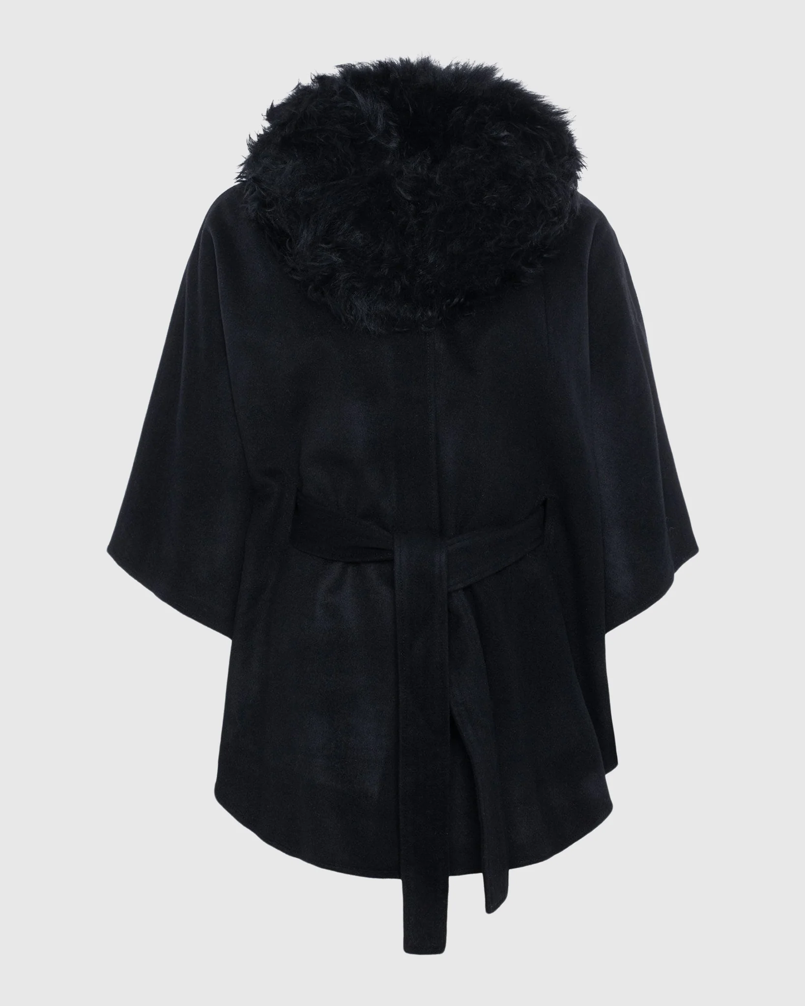 Select Wool Belted Cape With Select Lamb Collar - Image 59