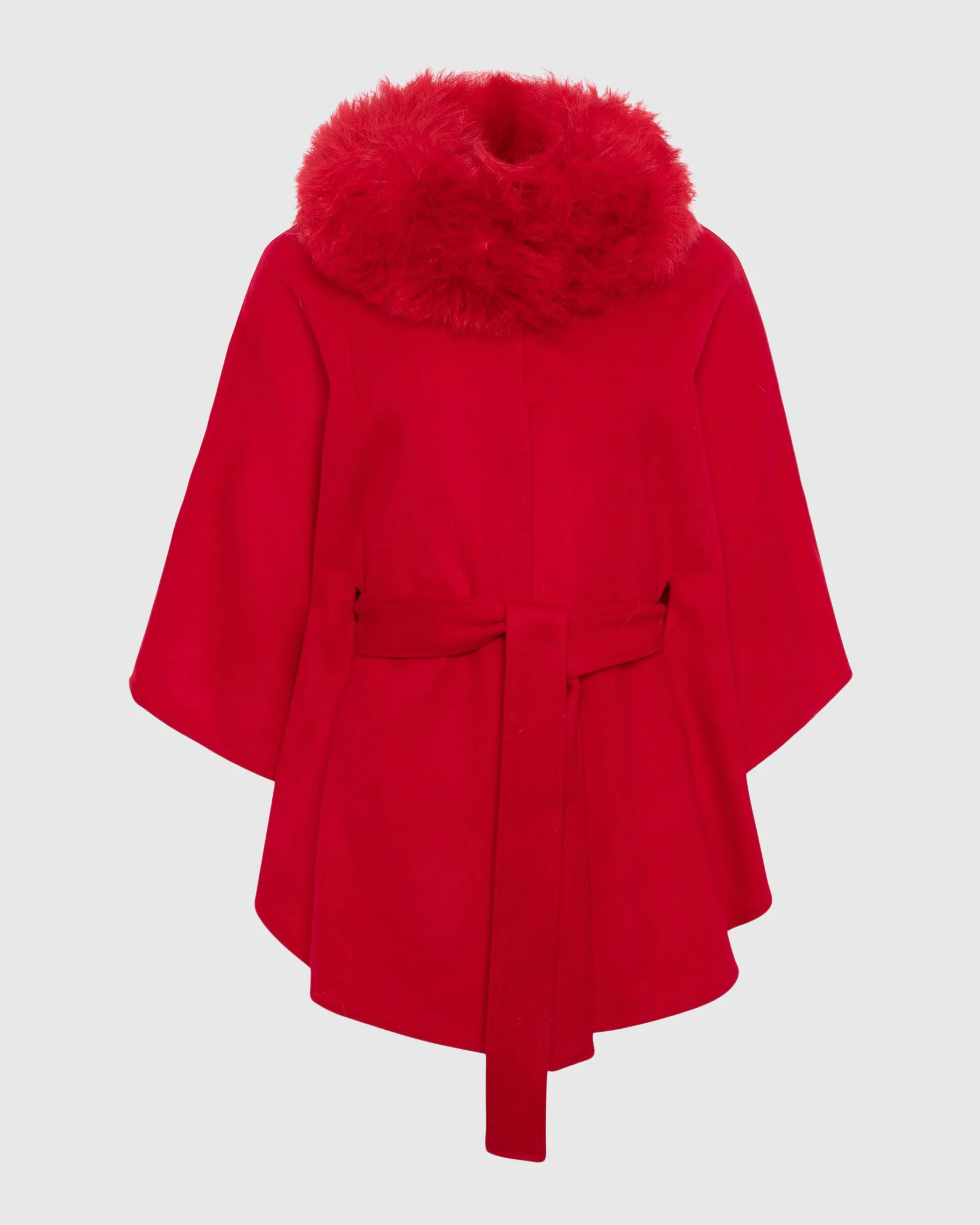 Select Wool Belted Cape With Select Lamb Collar - Image 61