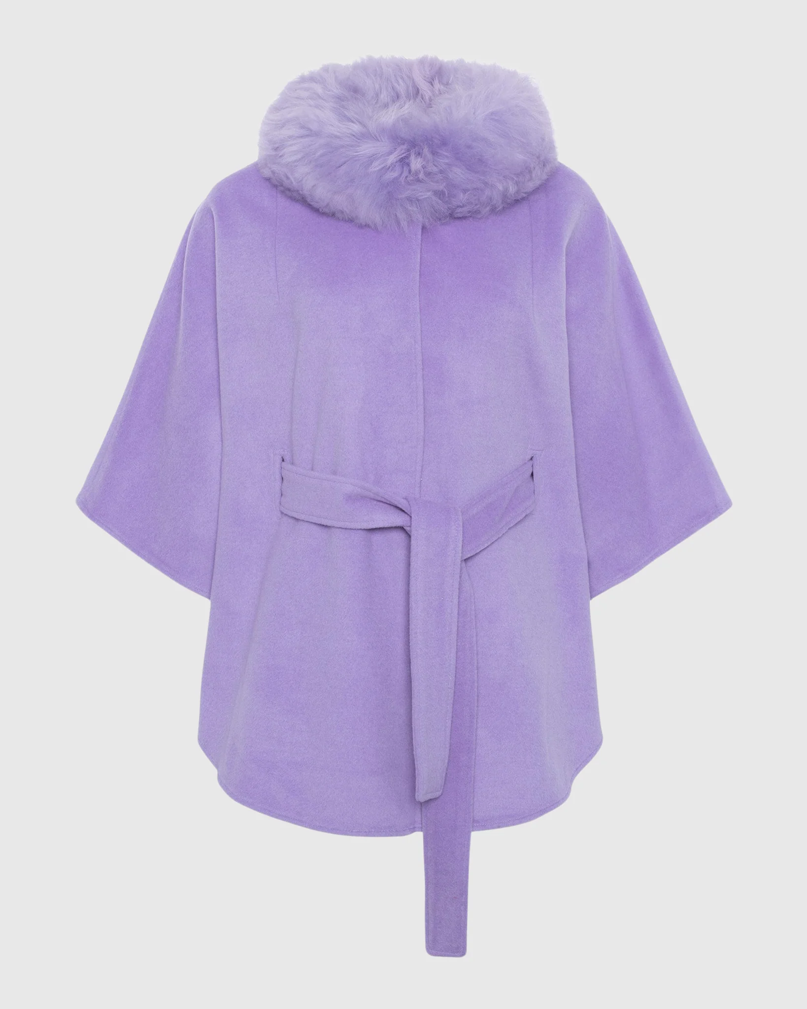 Select Wool Belted Cape With Select Lamb Collar - Image 62