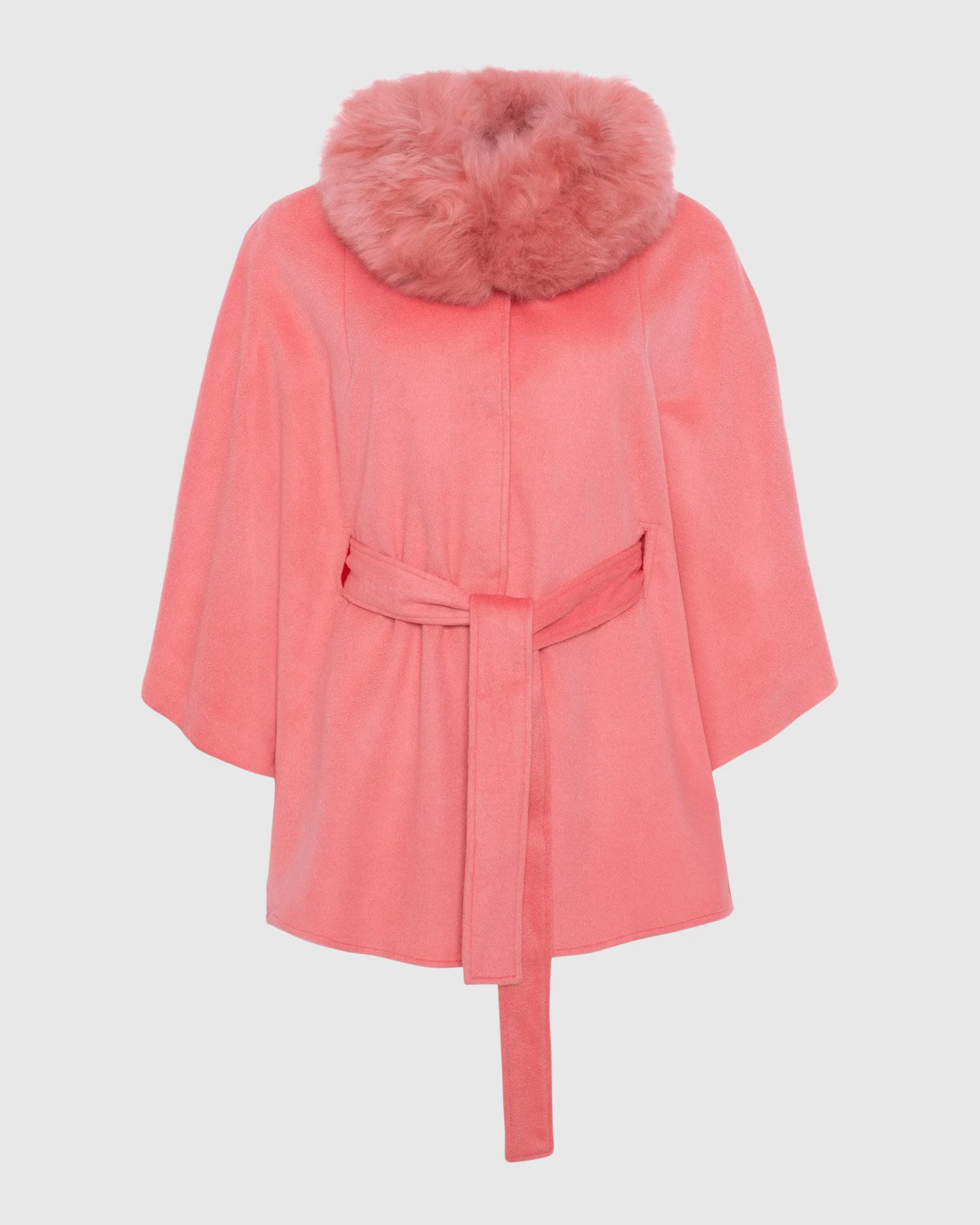 Select Wool Belted Cape With Select Lamb Collar - Image 63