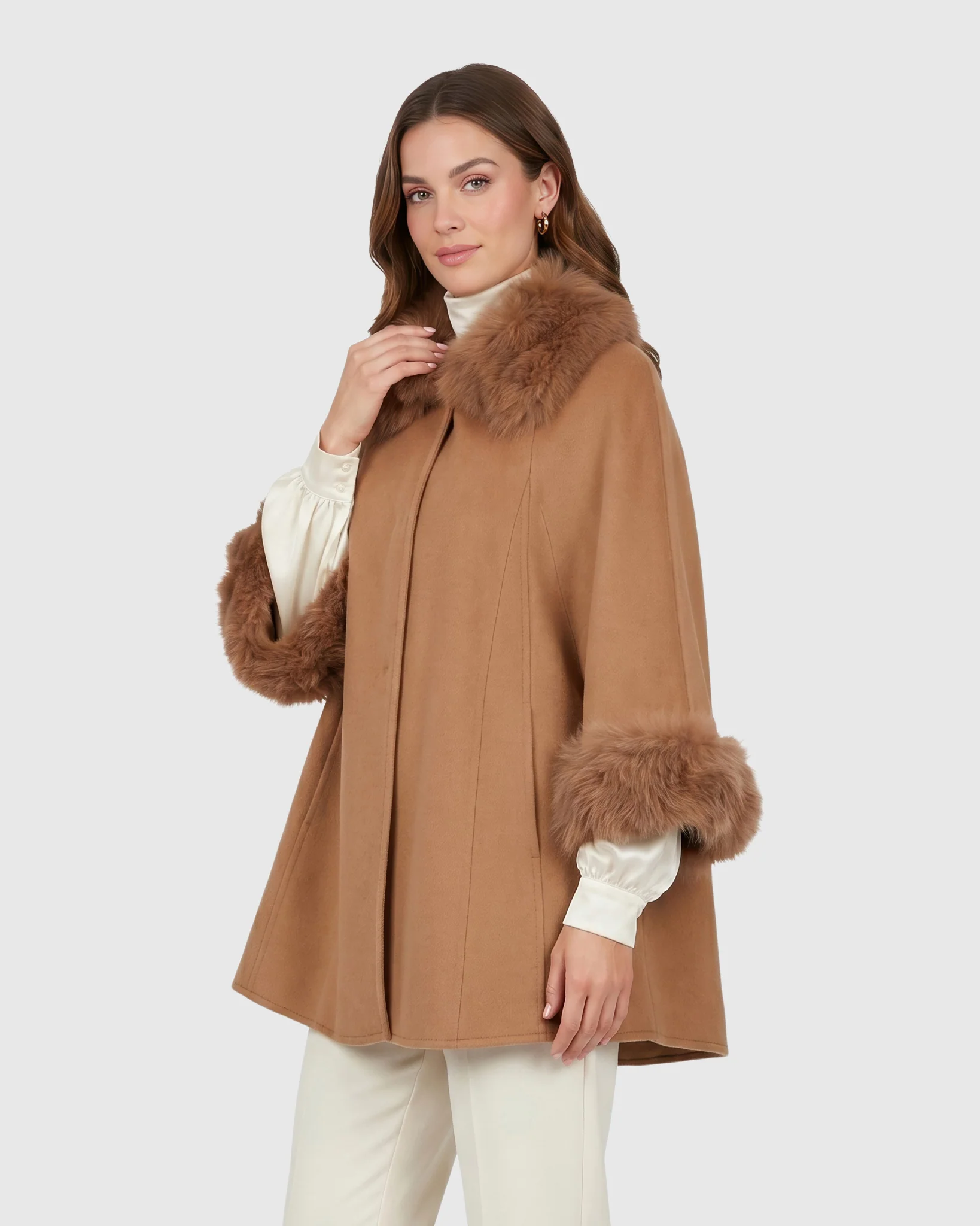 Select Wool Cape With Select Lamb Collar And Cuffs - Image 13