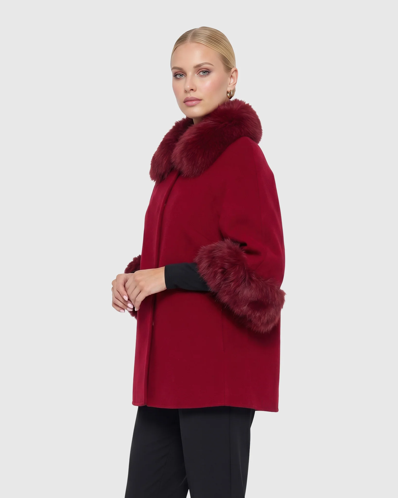 Select Wool Cape With Select Lamb Collar And Cuffs - Image 3