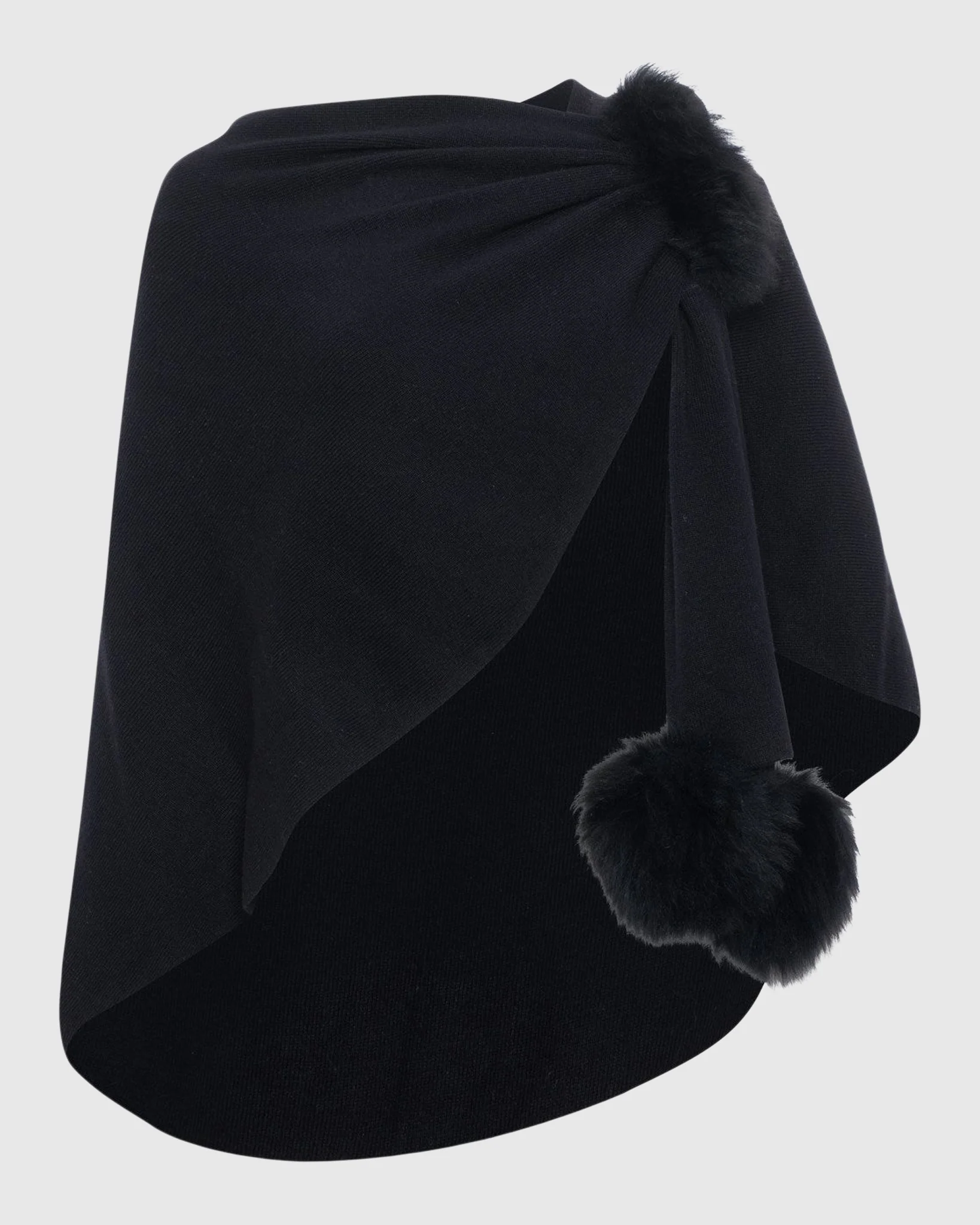 Select Wool Capelet With Select Lamb Poms - Image 14