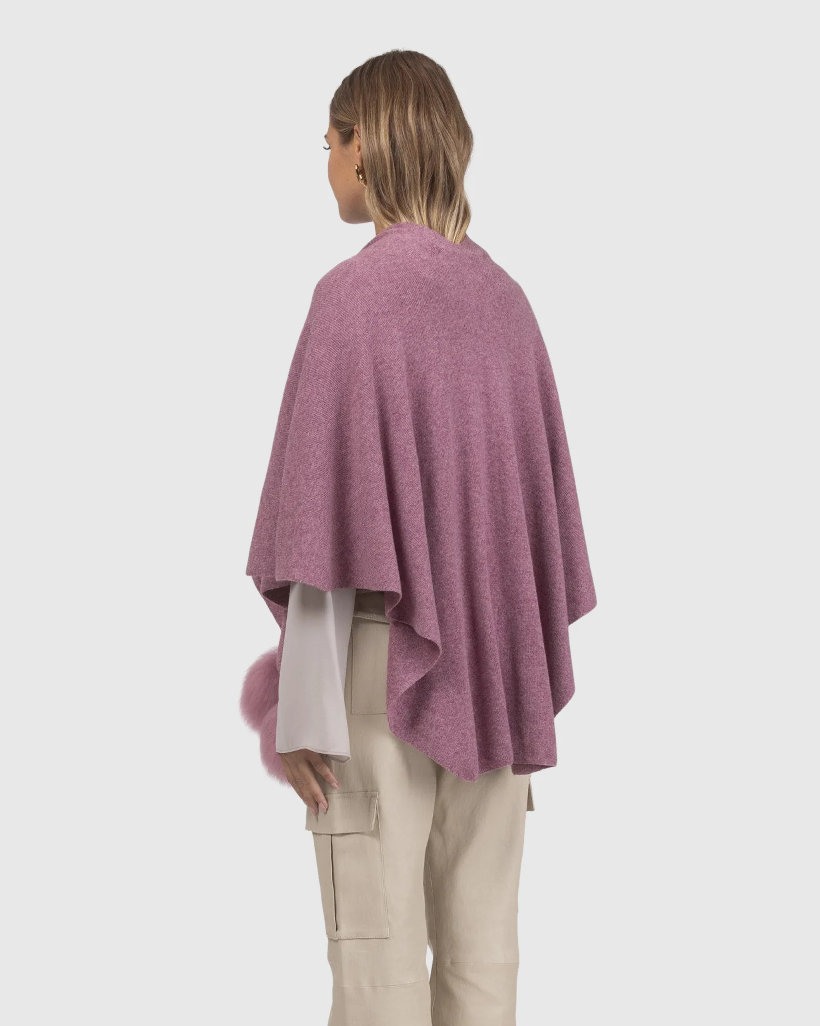 Select Wool Capelet With Select Lamb Poms - Image 20