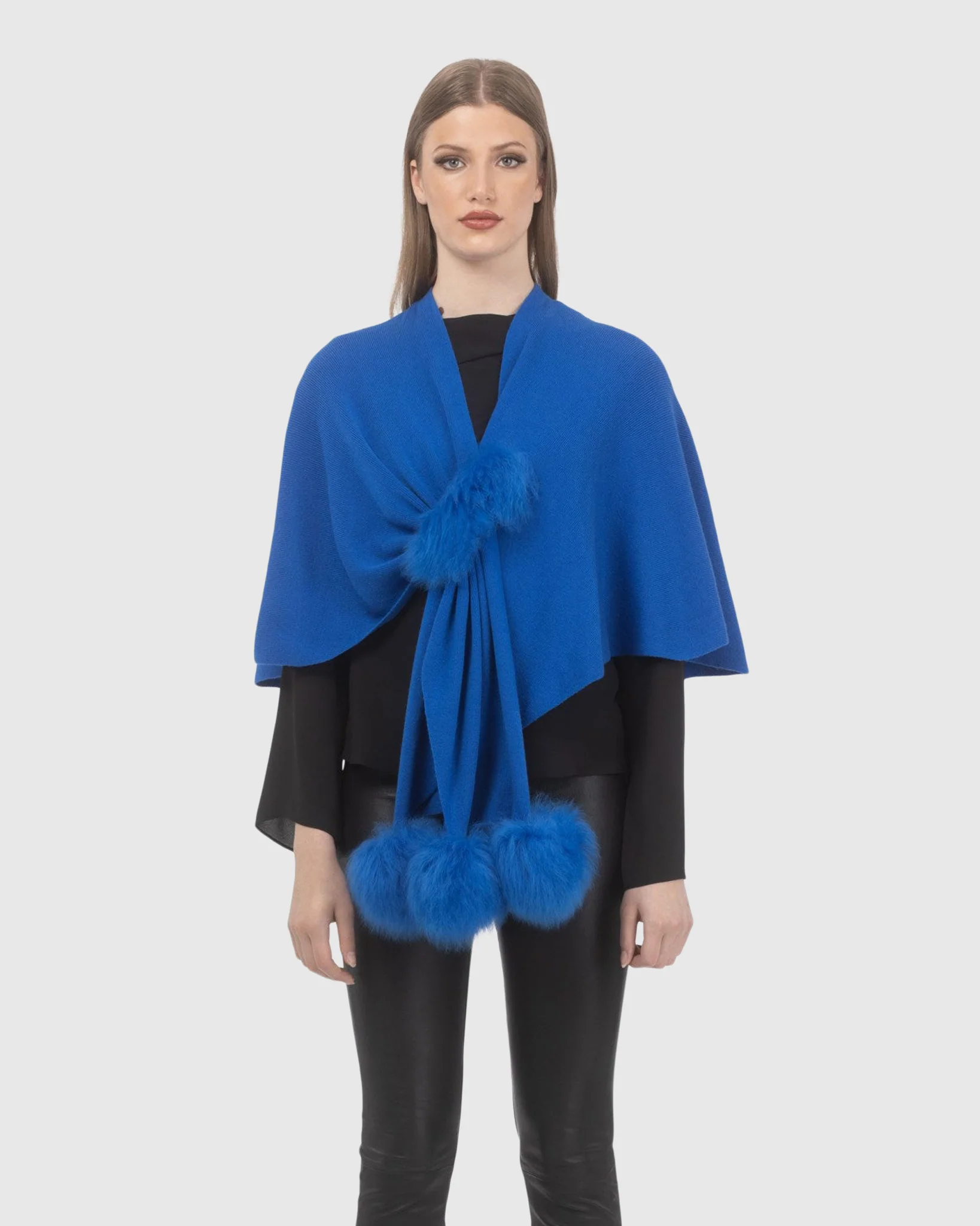 Select Wool Capelet With Select Lamb Poms - Image 26