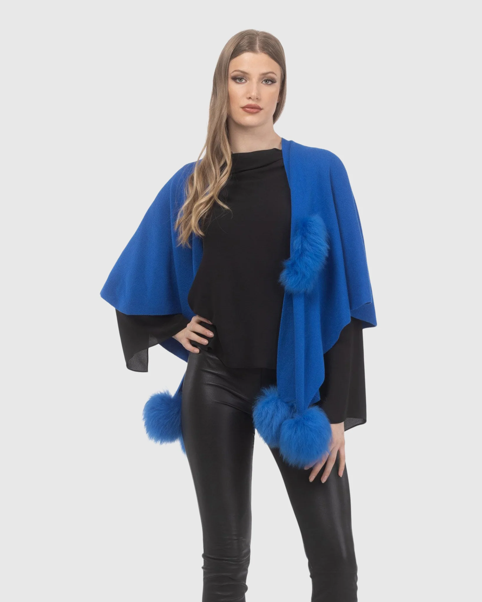 Select Wool Capelet With Select Lamb Poms - Image 27