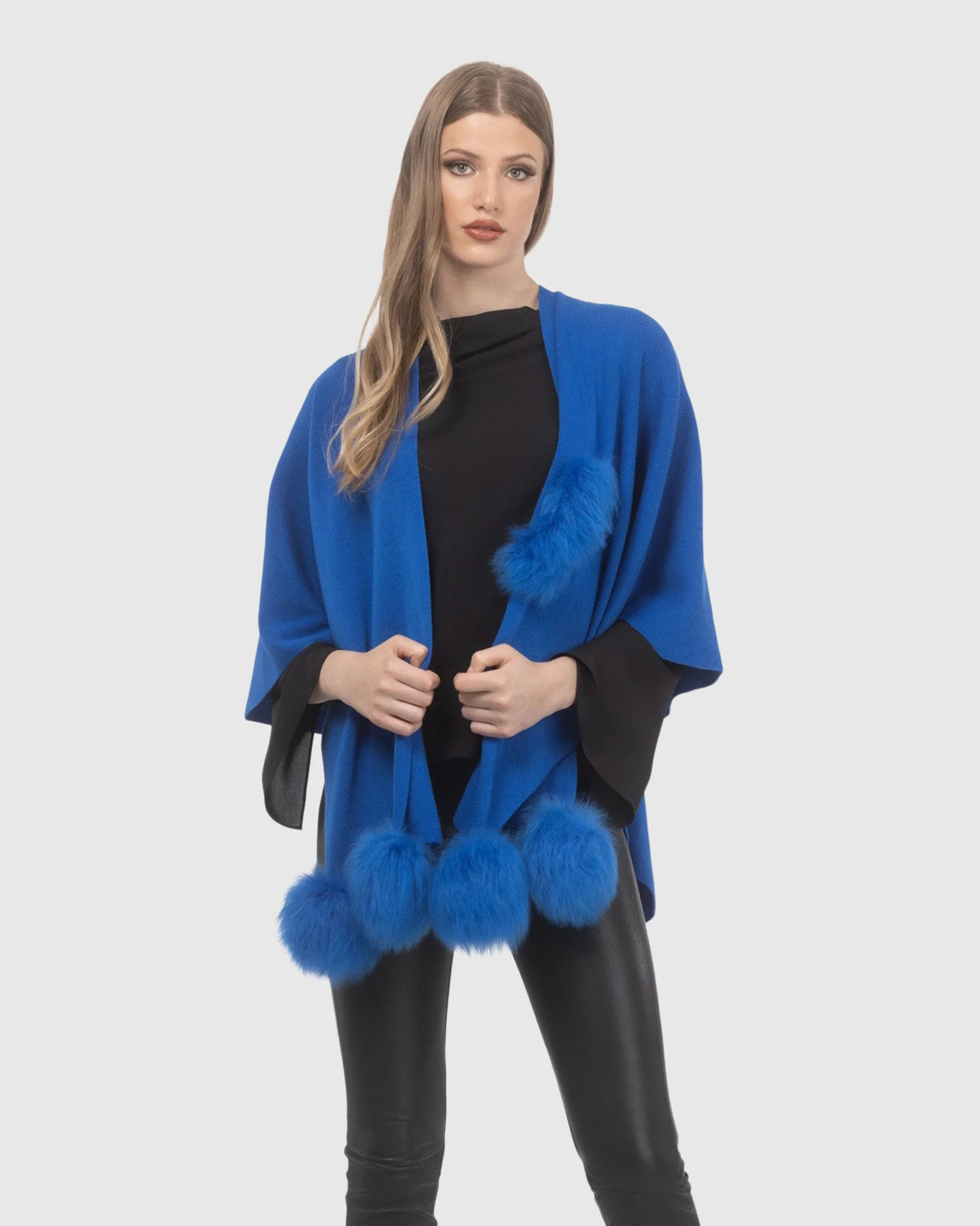 Select Wool Capelet With Select Lamb Poms - Image 28
