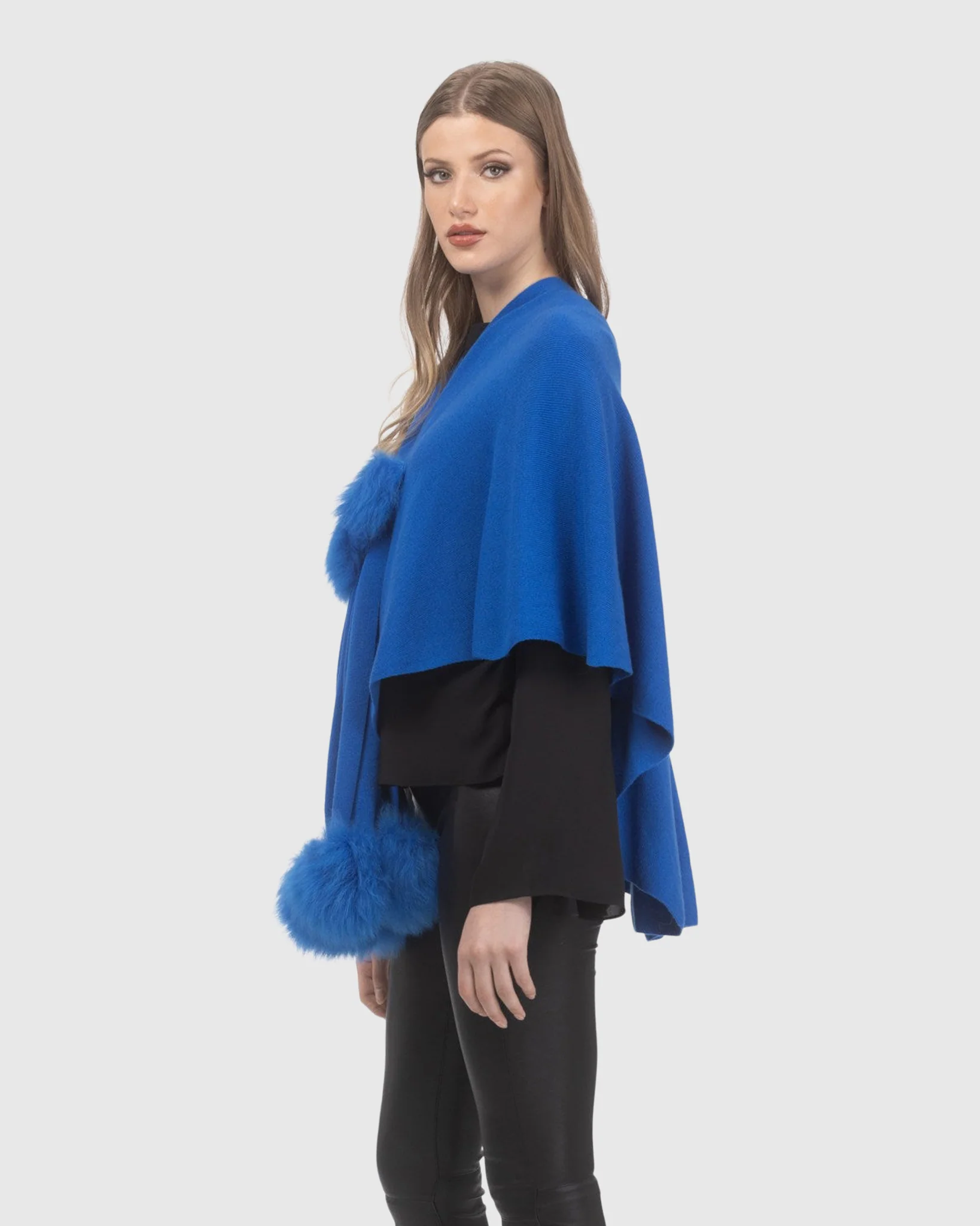 Select Wool Capelet With Select Lamb Poms - Image 29