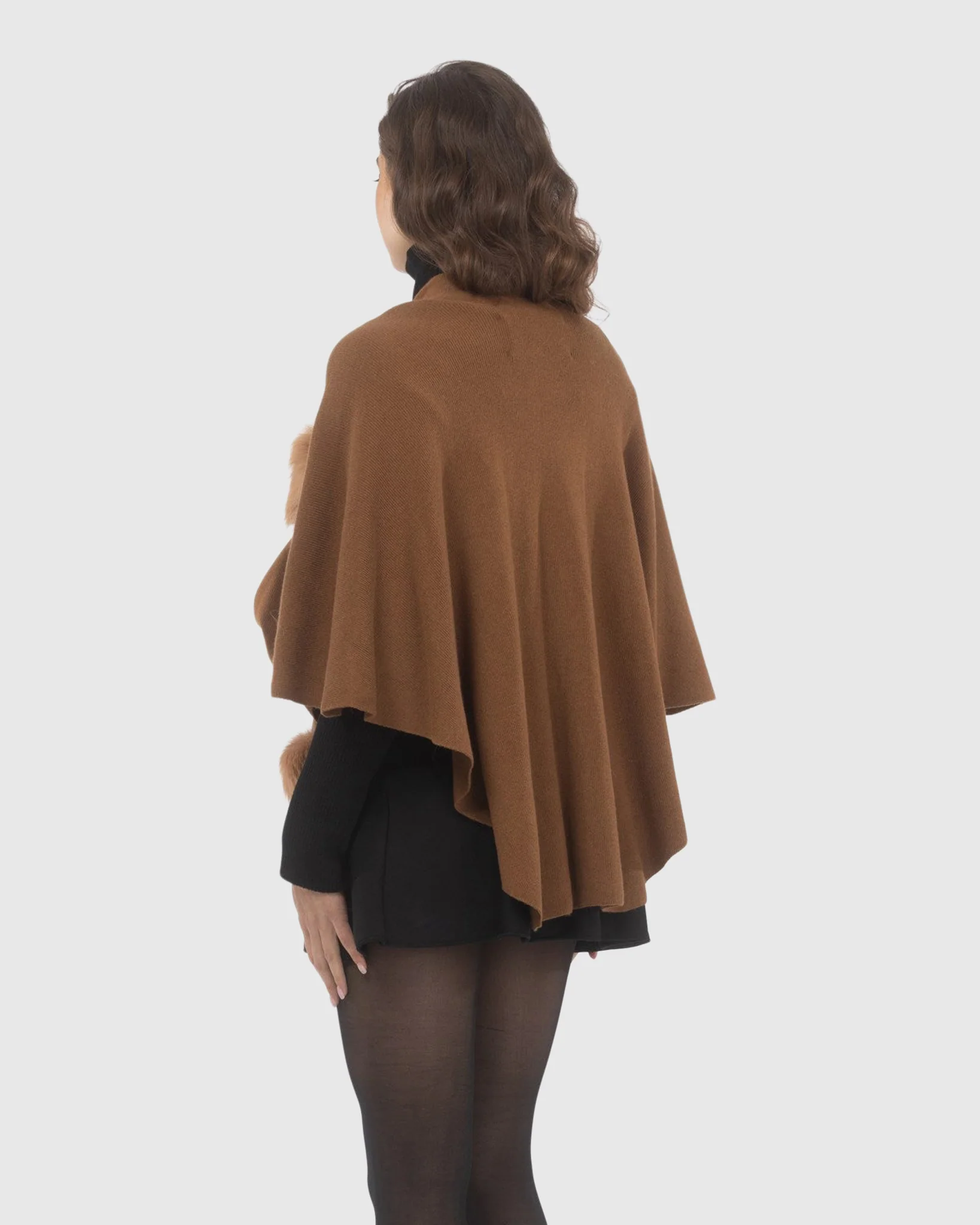 Select Wool Capelet With Select Lamb Poms - Image 49