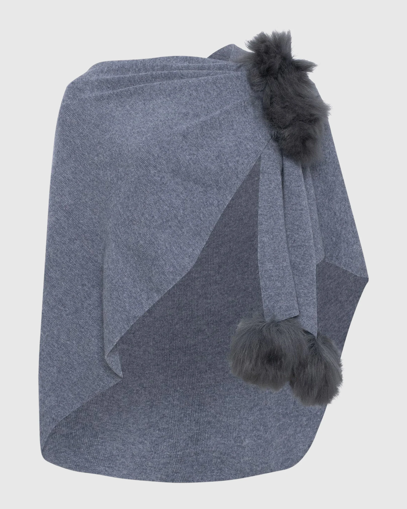 Select Wool Capelet With Select Lamb Poms - Image 6