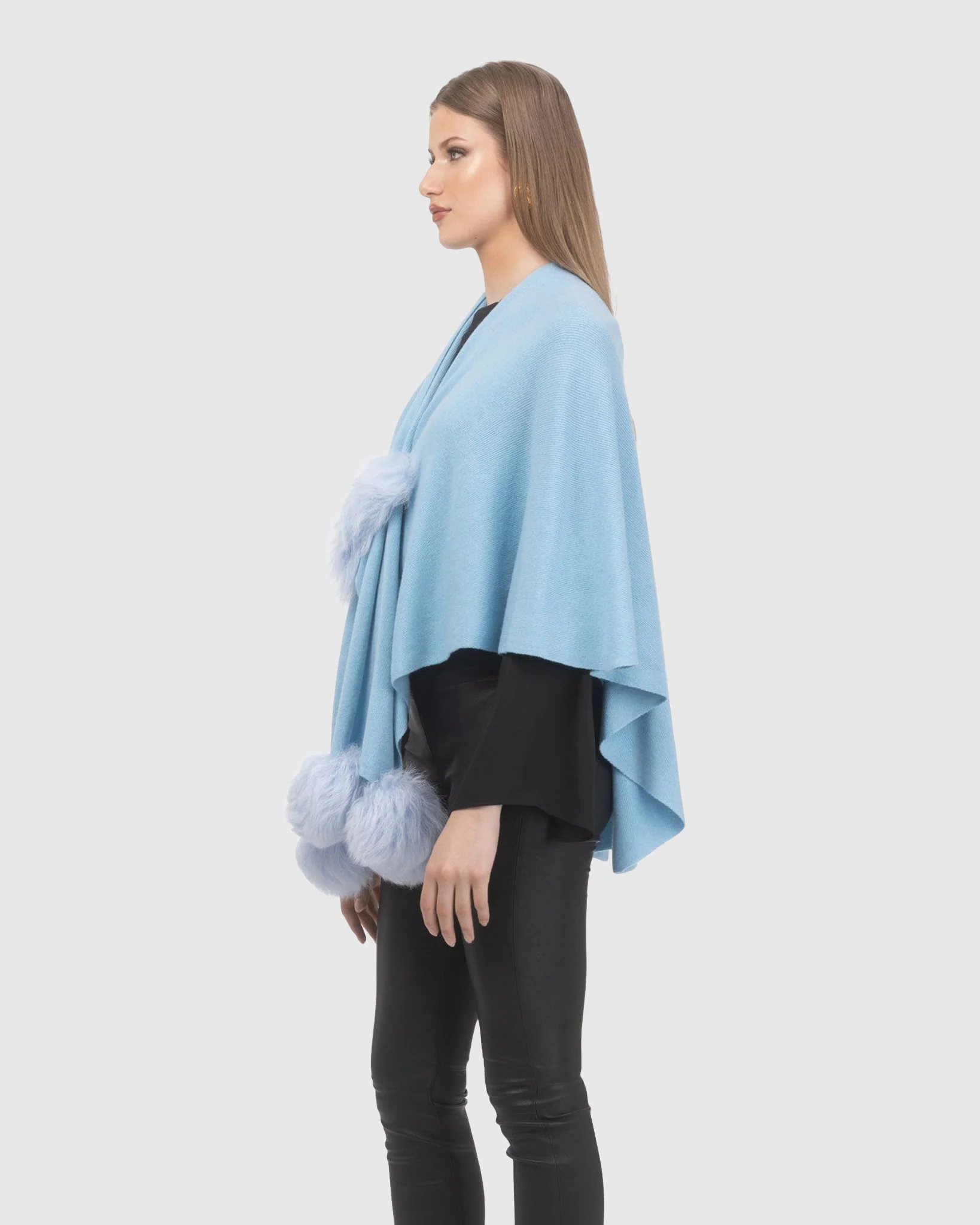 Select Wool Capelet With Select Lamb Poms - Image 62