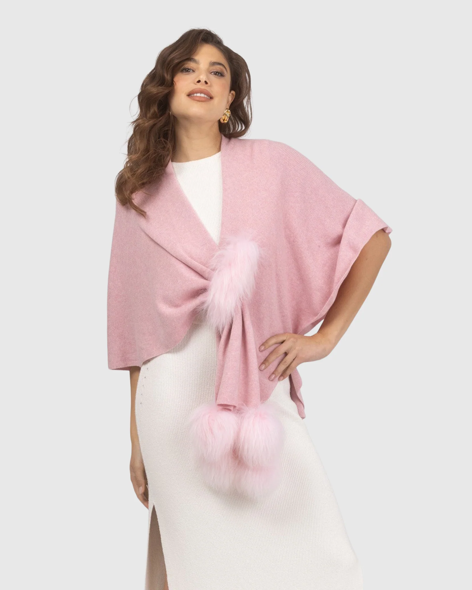 Select Wool Capelet With Select Lamb Poms - Image 66